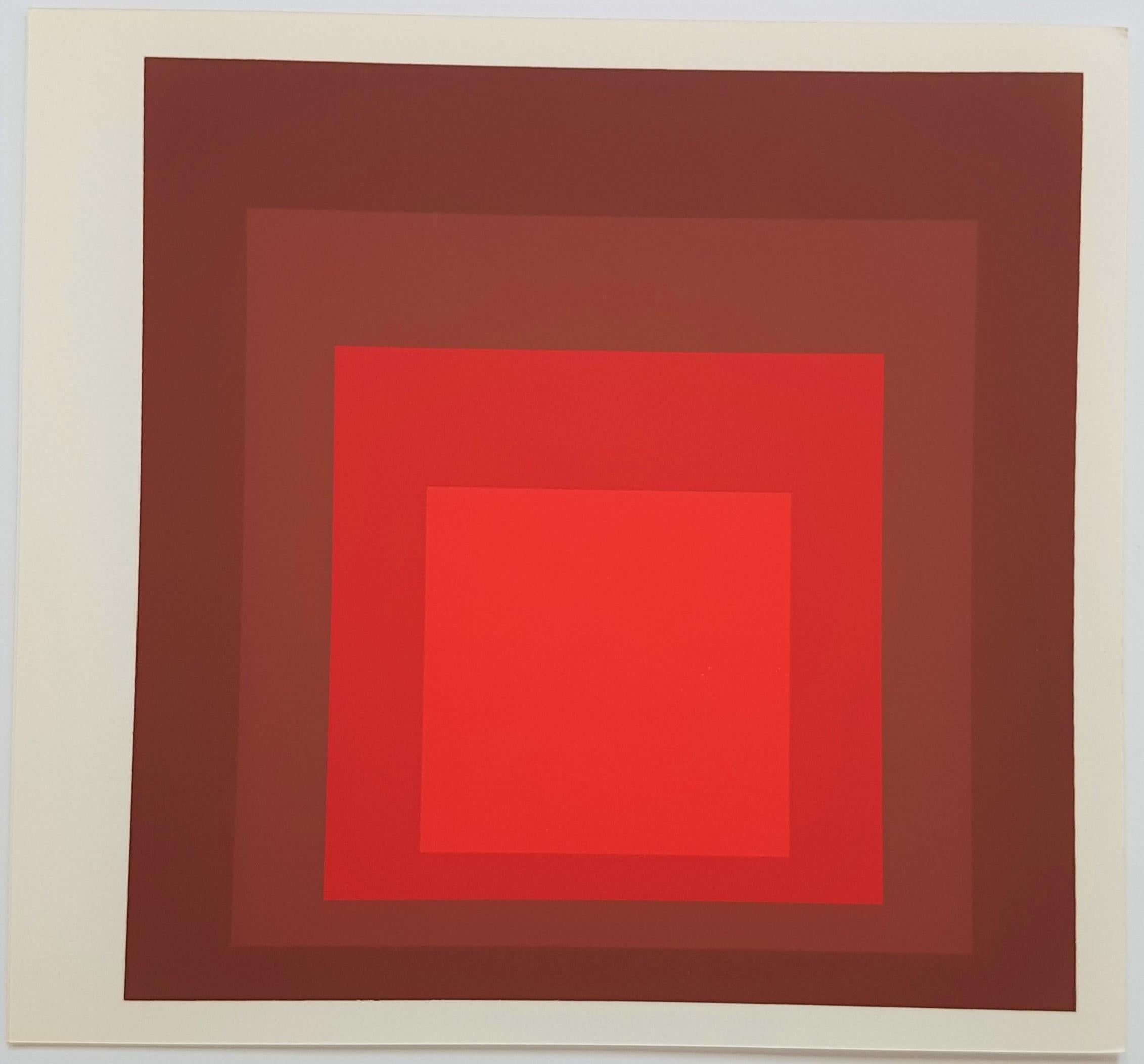 Josef Albers
Homage to the Square
Year: 1977
9 (nine) Silkscreen Prints in brilliant Colors on strong wove paper
Unsigned
Published by Verlag Aurel Bongers KG, Recklinghausen, Germany
Serigraphs by Trautwein KG, Recklinghausen, Germany
Edition: