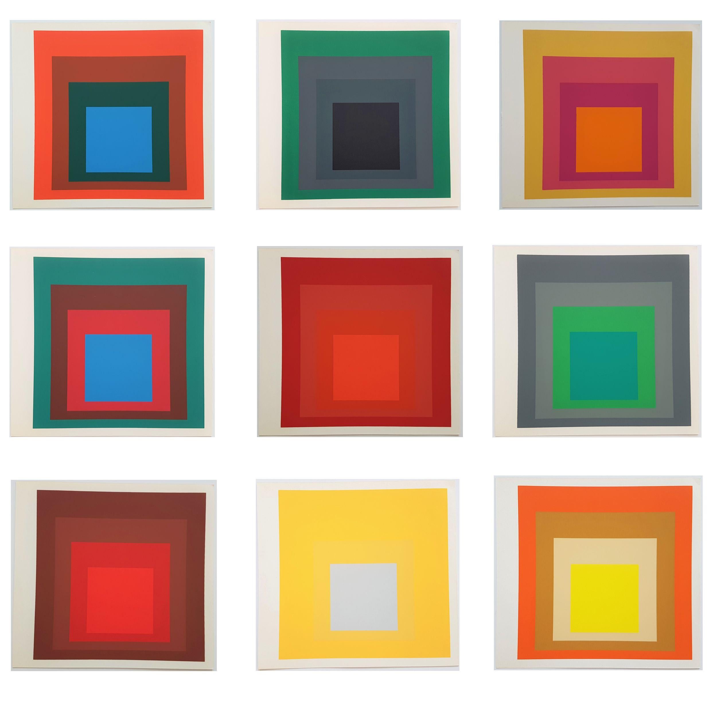 (after) Josef Albers Abstract Print - "ALBERS" - FOLIO OF NINE (9) SCREEN PRINTS (~50% OFF - LIMITED TIME ONLY)