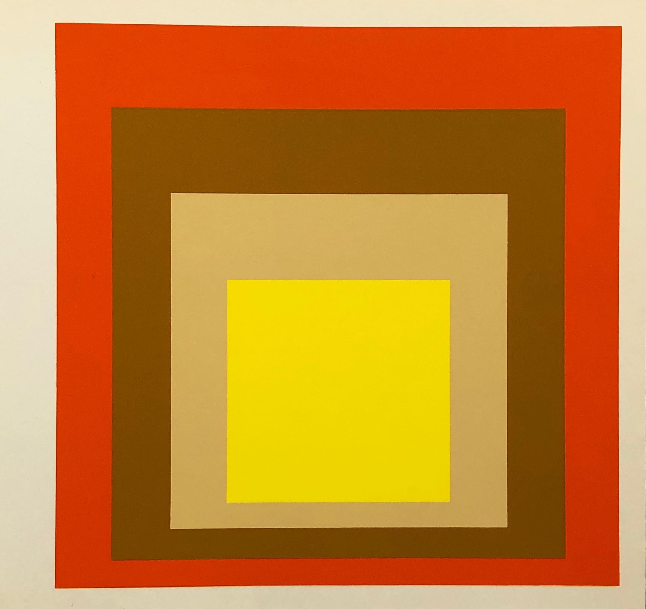 Josef Albers Homage to the Square 1977 set of 4 works (screen-printed inserts)  - Modern Print by (after) Josef Albers