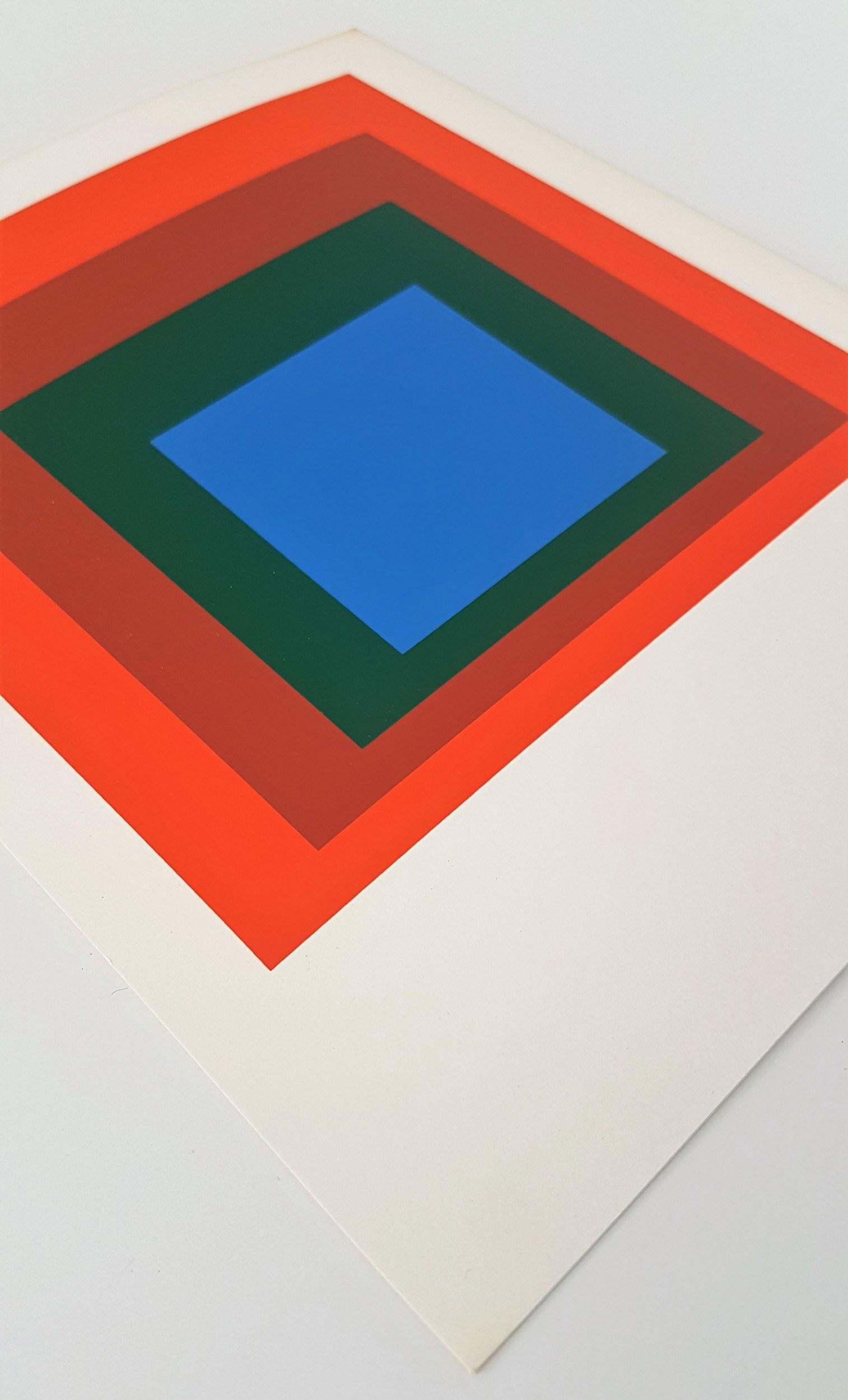 Josef Albers (after)
Homage to the Square: Blue + Darkgreen with 2 Reds (from 