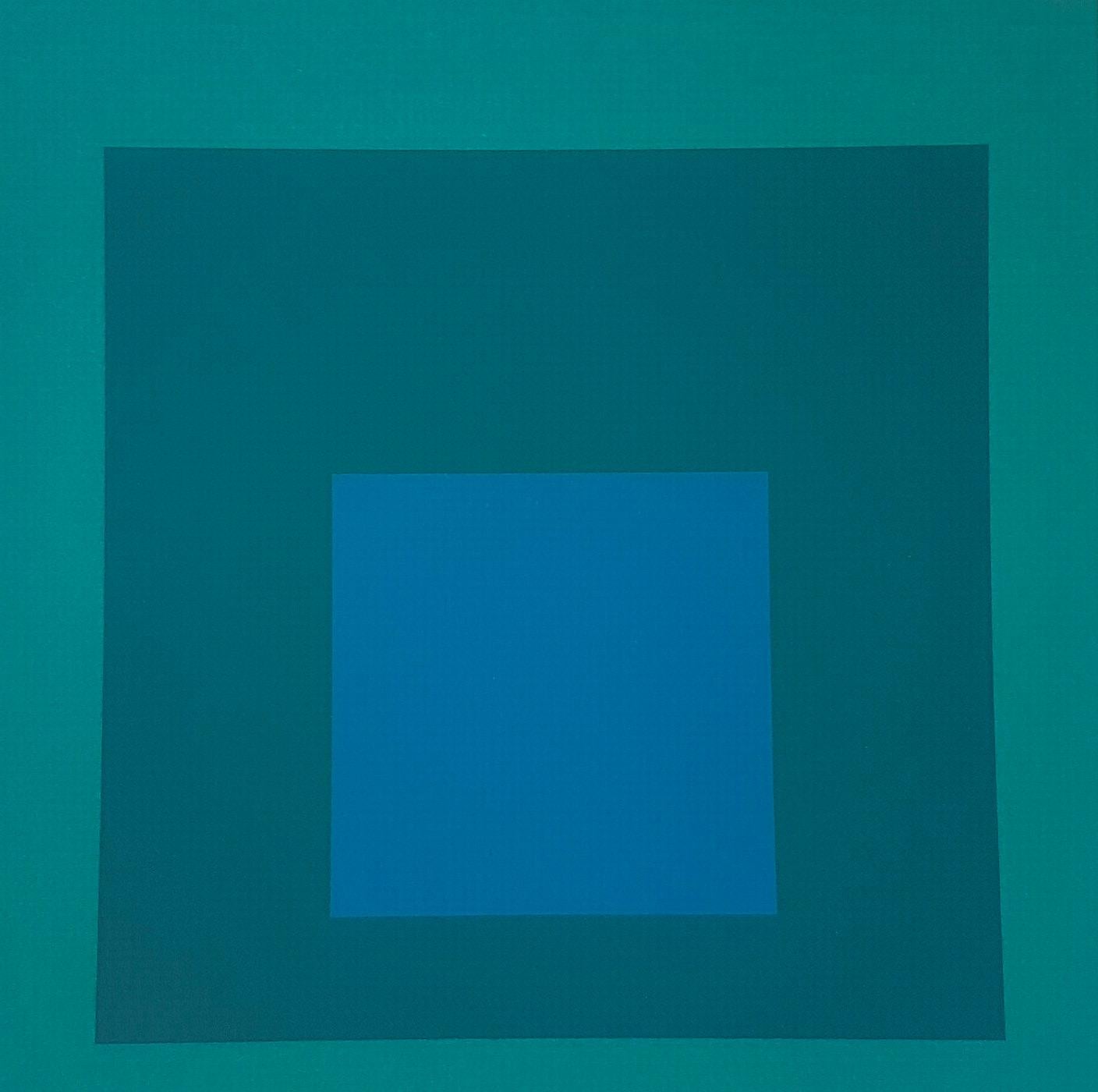 Homage to the Square: Blue Reminding - Print by (after) Josef Albers