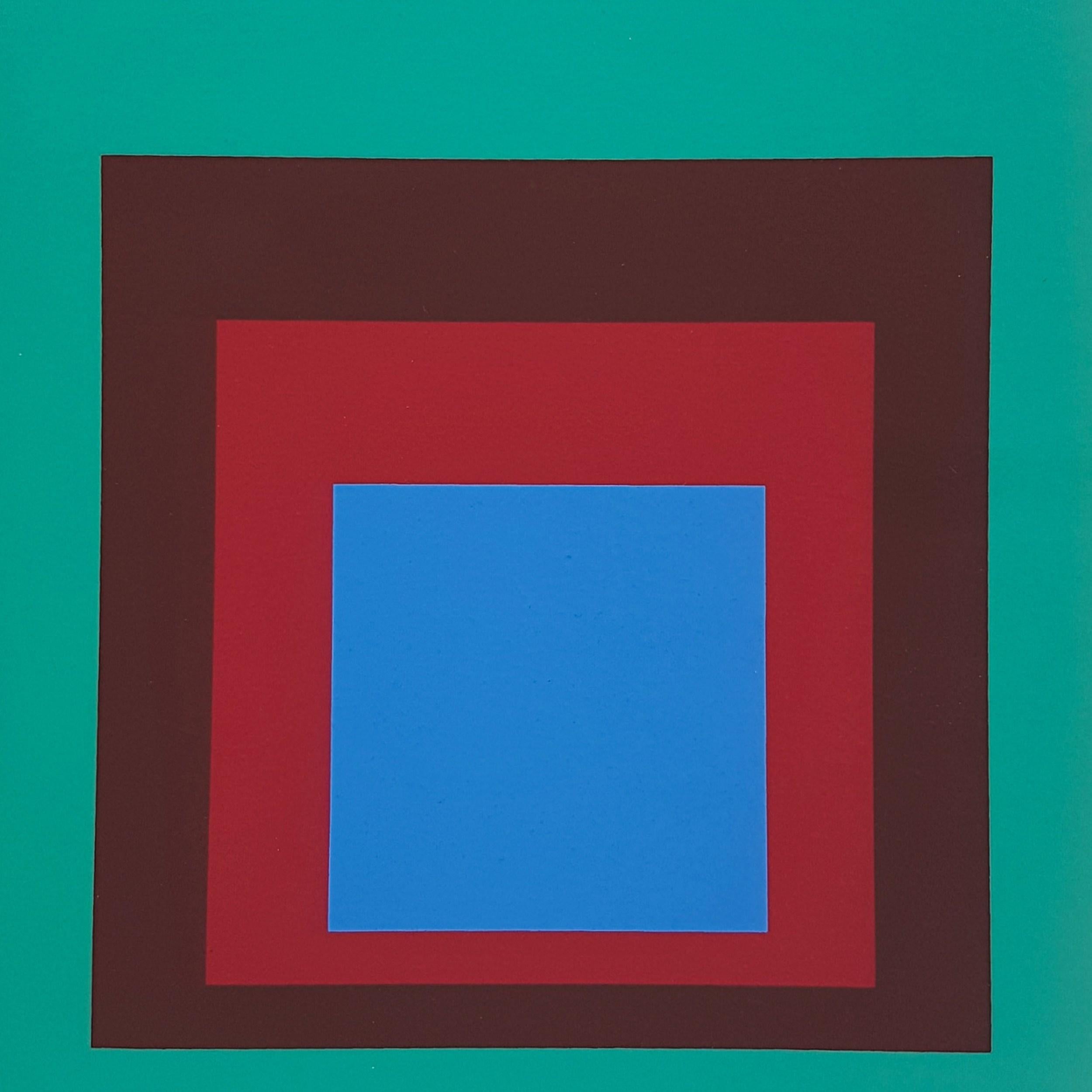 Hommage à la place : «Protected Blue » + FOLIO (70% OFF list + 10 $ OFF SHIPPING) - Print de (after) Josef Albers