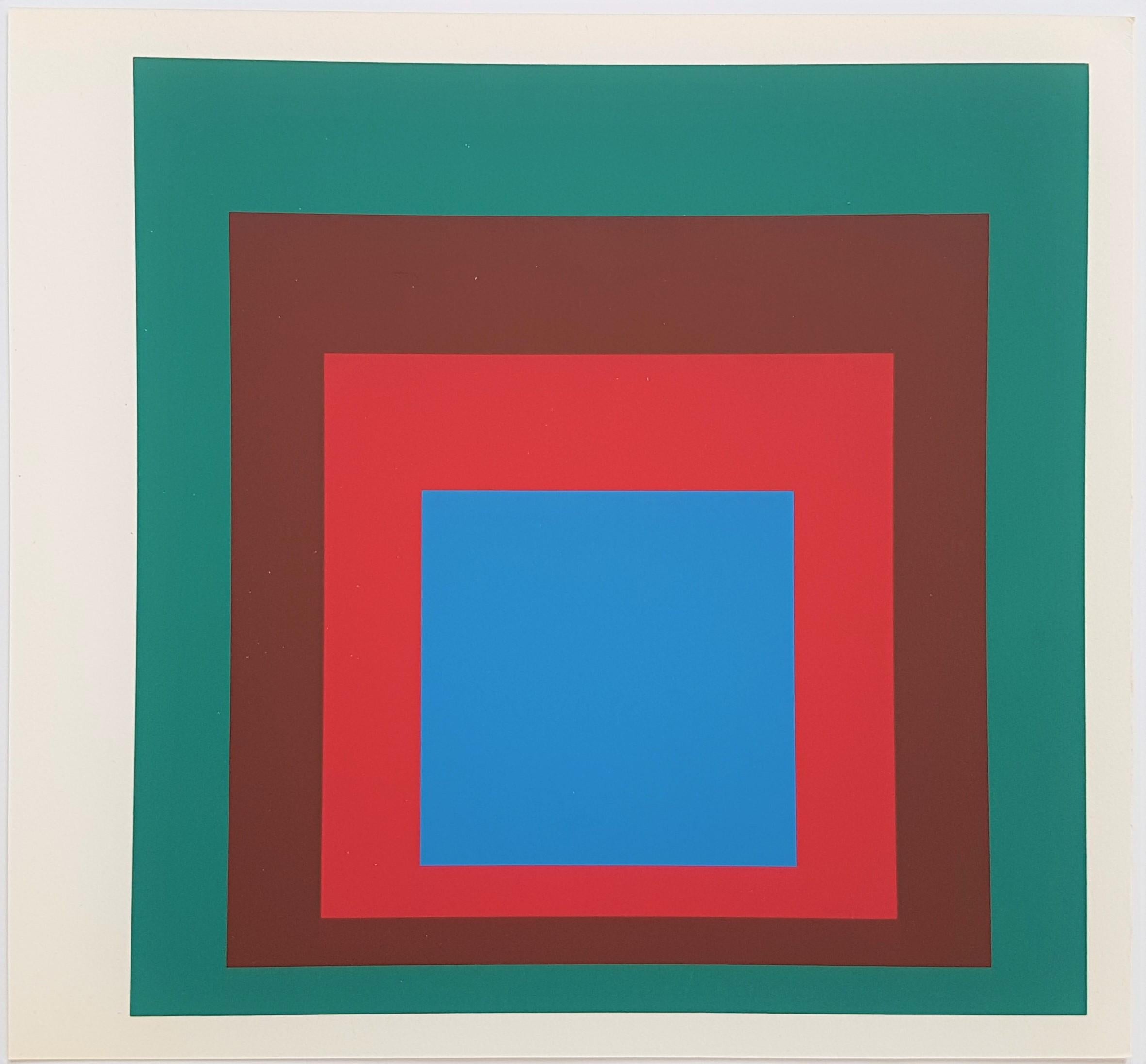 (after) Josef Albers Figurative Print - Homage to the Square: Protected Blue (from "Albers")