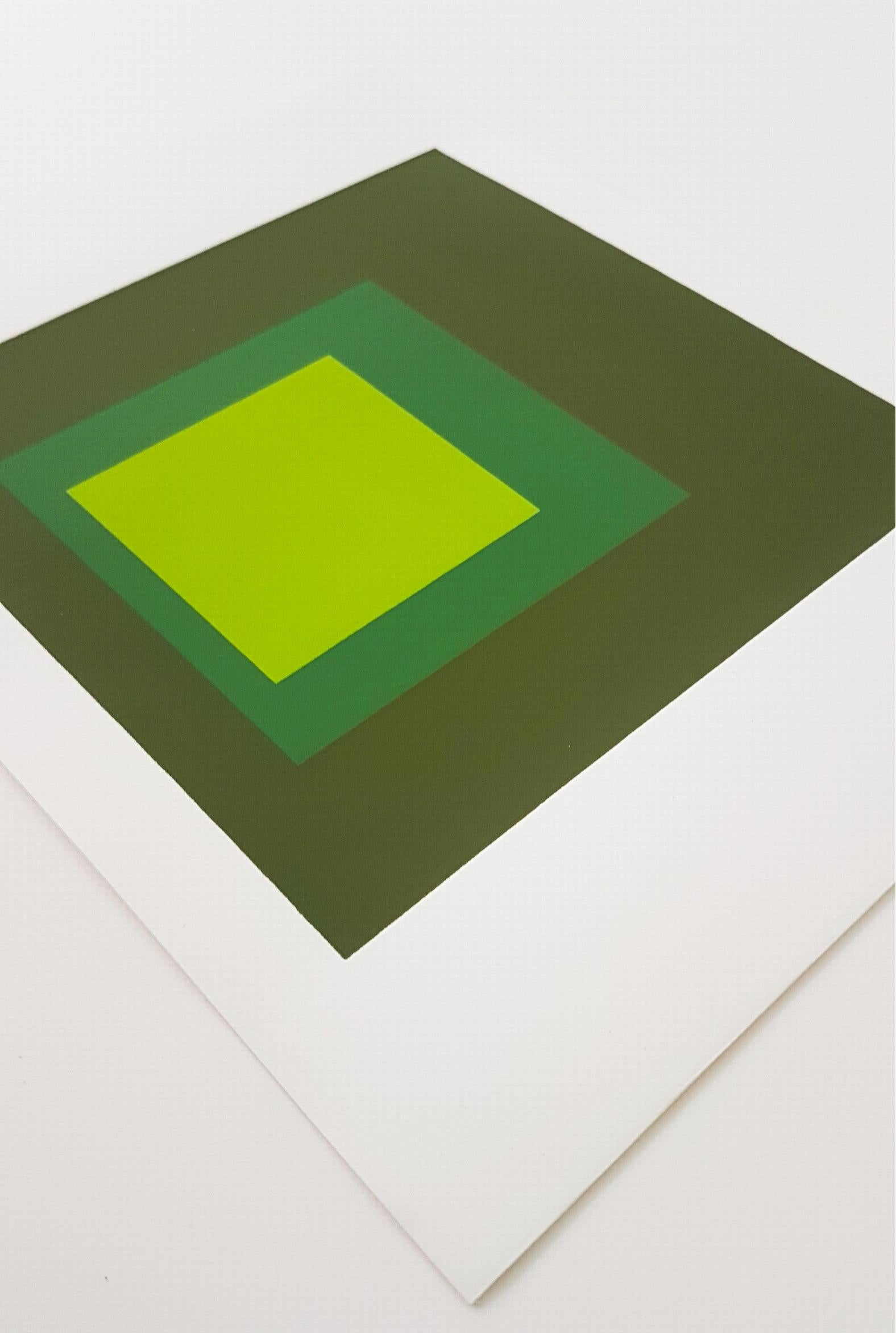 Homage to the Square: Tuscany - Green Abstract Print by (after) Josef Albers