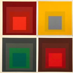 Josef Albers Homage to the Square 1977: set of 4 works (screen-printed inserts)