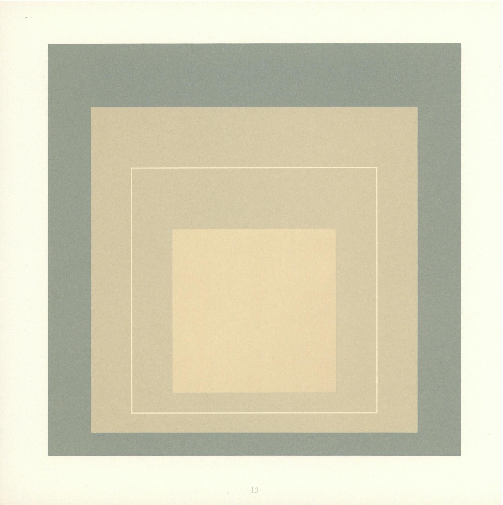 Josef Albers White Line Squares (portfolio of 8 announcements)  - Minimalist Print by (after) Josef Albers