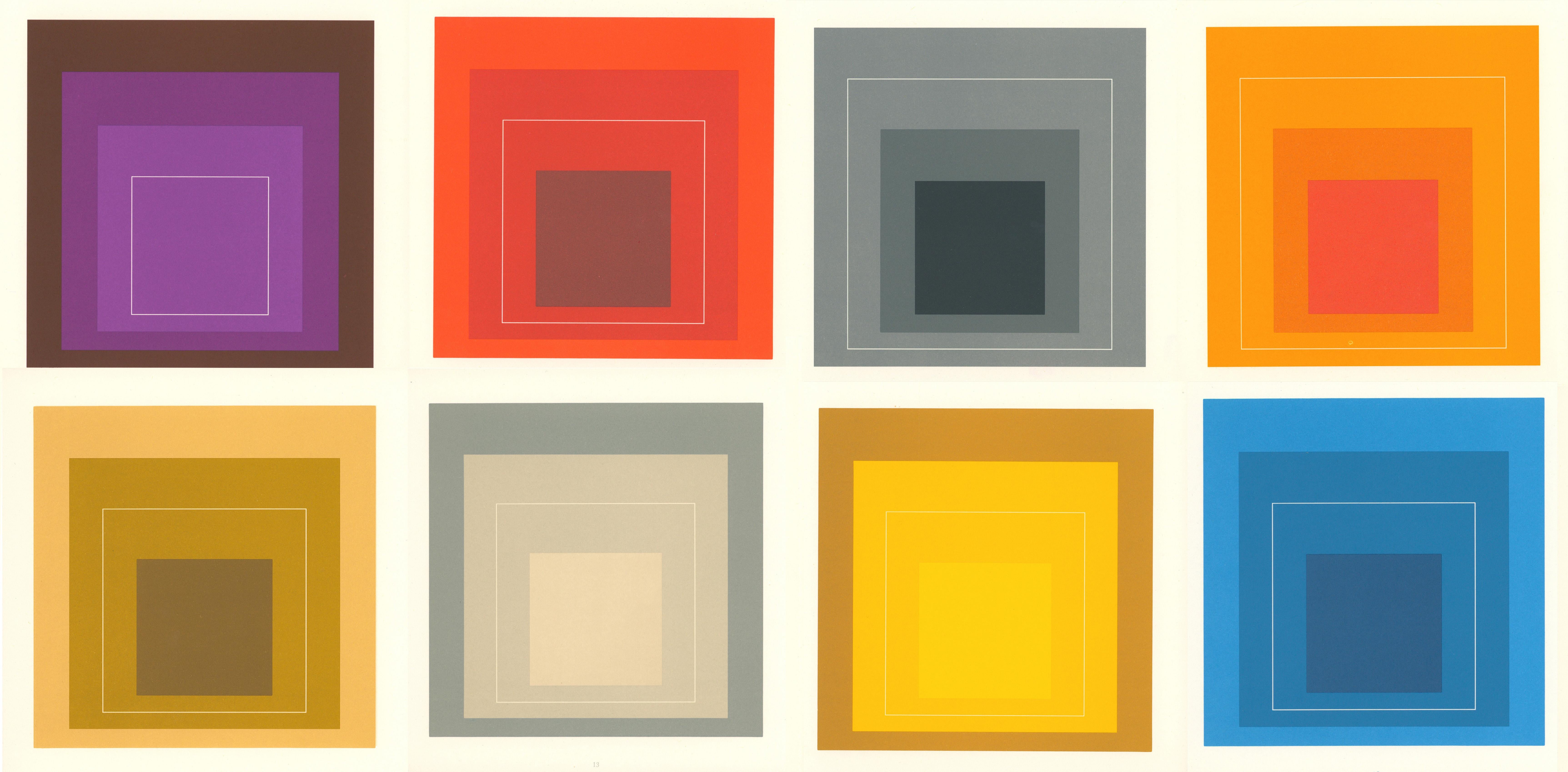 (after) Josef Albers Abstract Print - Josef Albers White Line Squares (portfolio of 8 announcements) 