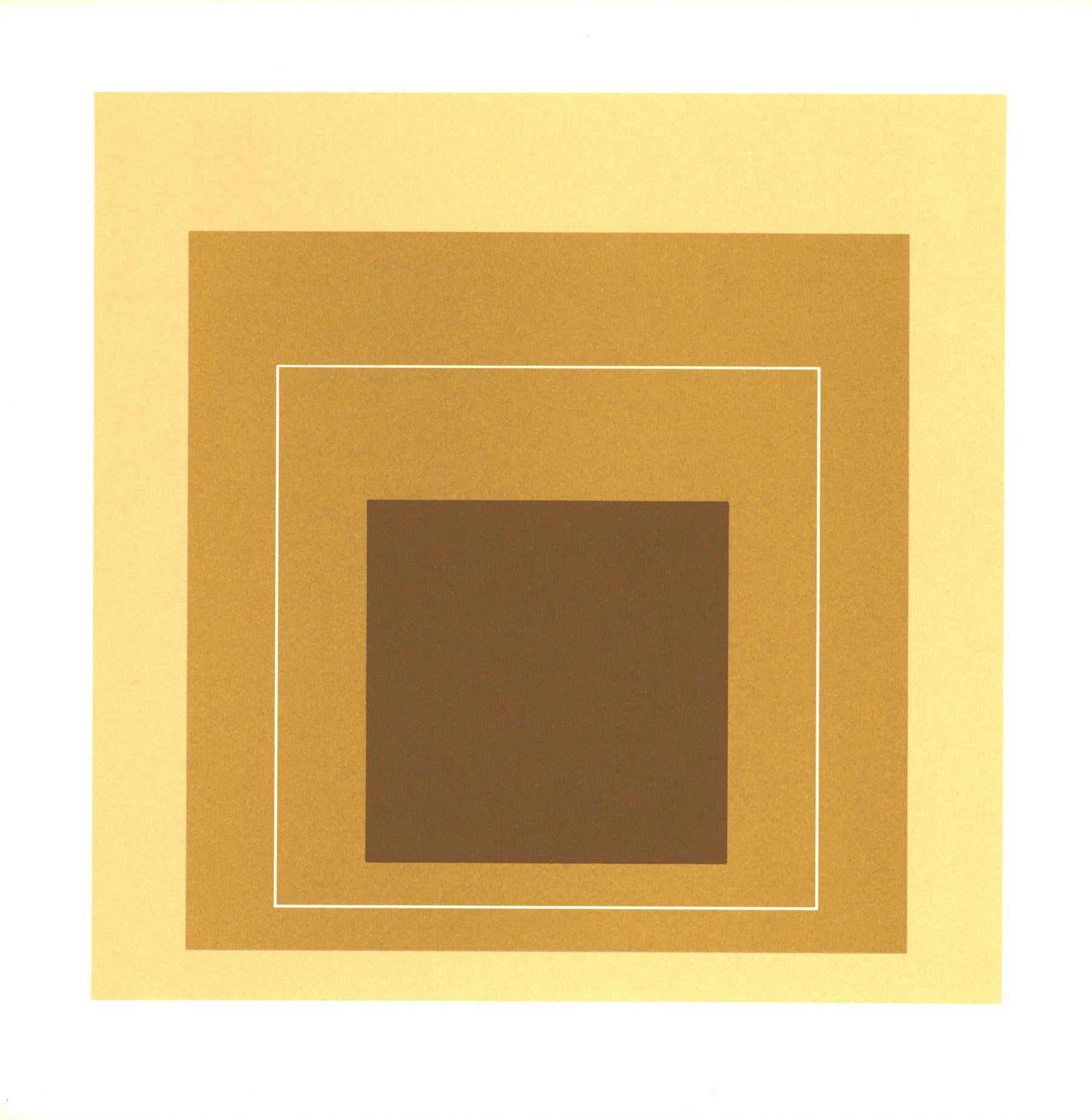 Josef Albers Weiße Linienquadrate:
Ein Satz von 6 lithografischen Beilagen (jeweils ca. 7,25 x 7,25 Zoll groß),  veröffentlicht als Teil des Ausstellungskatalogs von 1966: Josef Albers : White Line Squares - eine Wanderausstellung, die 1966 vom Los