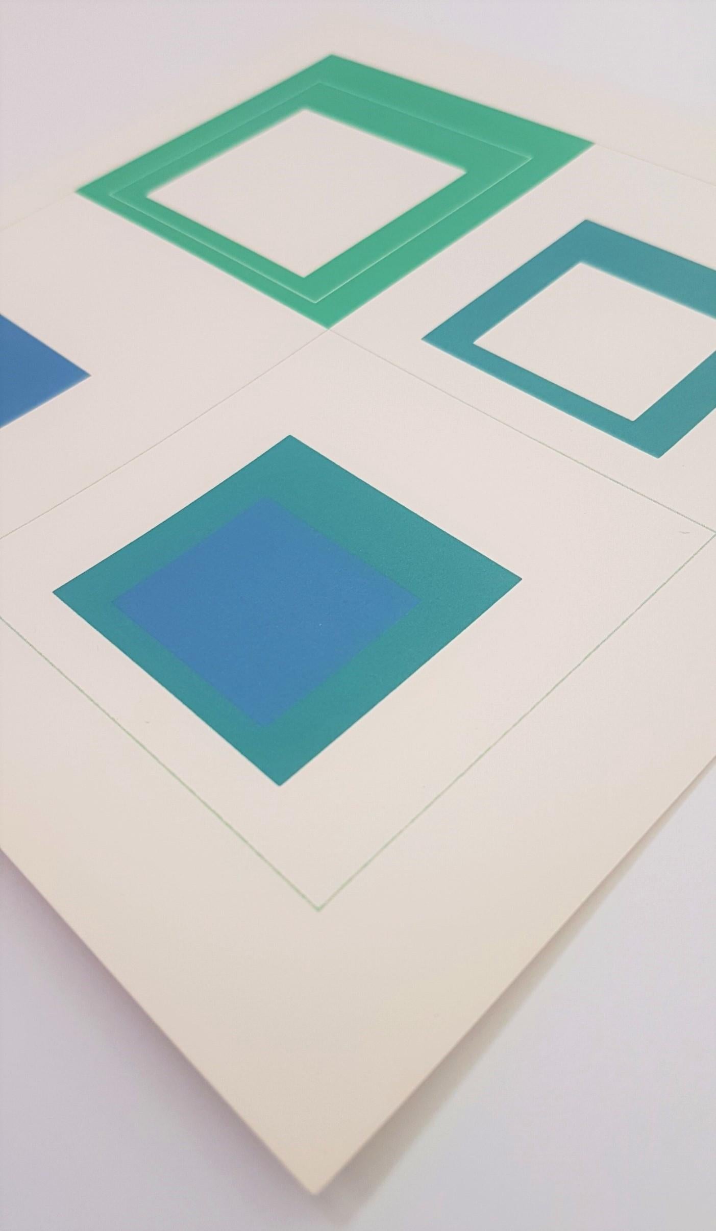 Quadrate mit weißen Linien (Bauhaus, Minimalist, Homage to the Square - 50% OFF) – Print von (after) Josef Albers