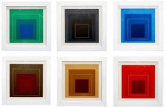 White Lines Squares - Set of Six (6) (Albers, Minimalism, Bauhaus)