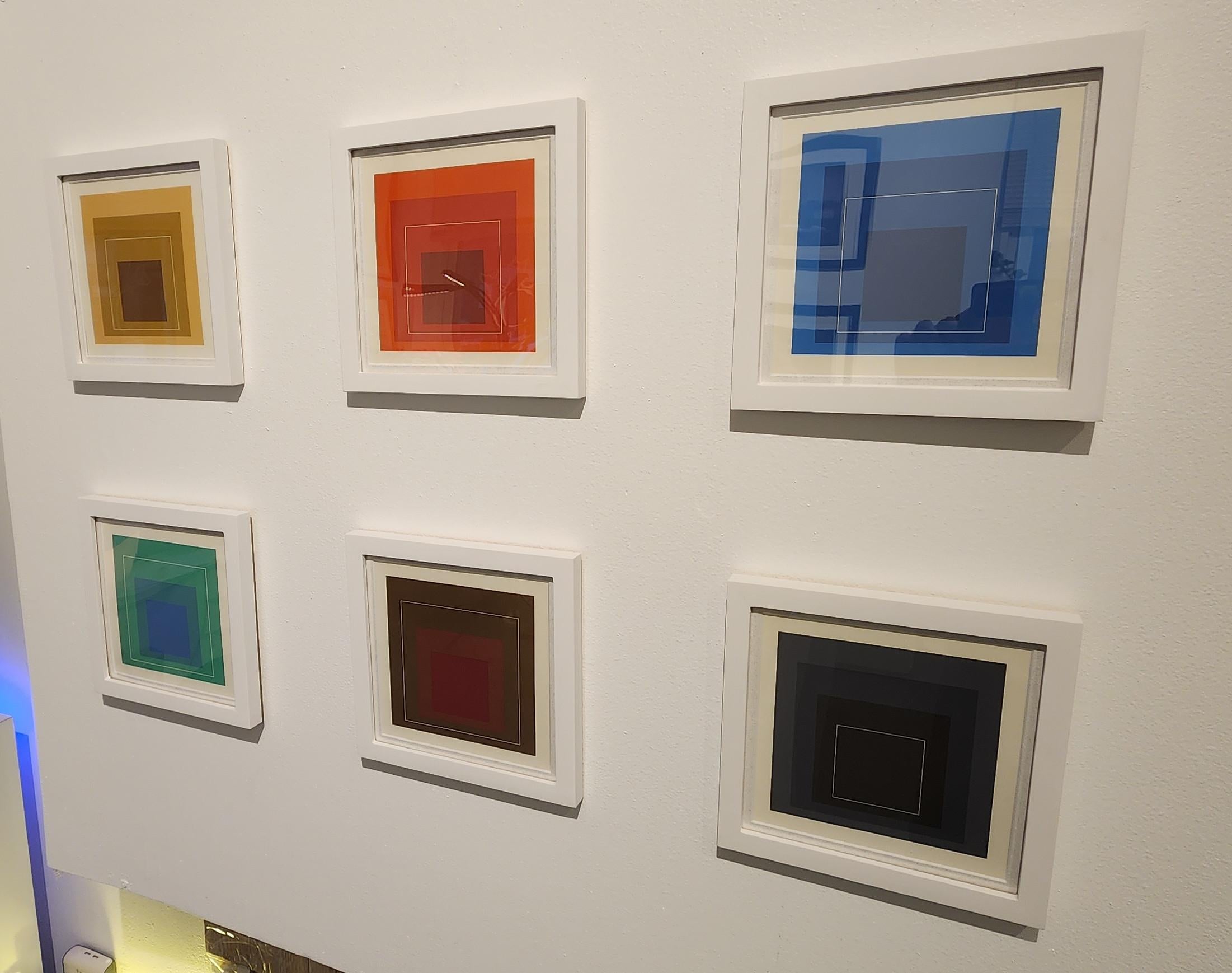 White Lines Squares - Set of Six (6) (Minimalism Bauhaus Homage Square ~50% OFF) - Minimalist Print by (after) Josef Albers