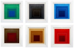 Weiße Linien Quadrate – Sechser-Set (6) (Minimalismus Bauhaus Homage Quadrat ~50% OFF)