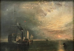 "The Temeraire" In a Manner of J. M. W Turner 19th Century American Oil Painting