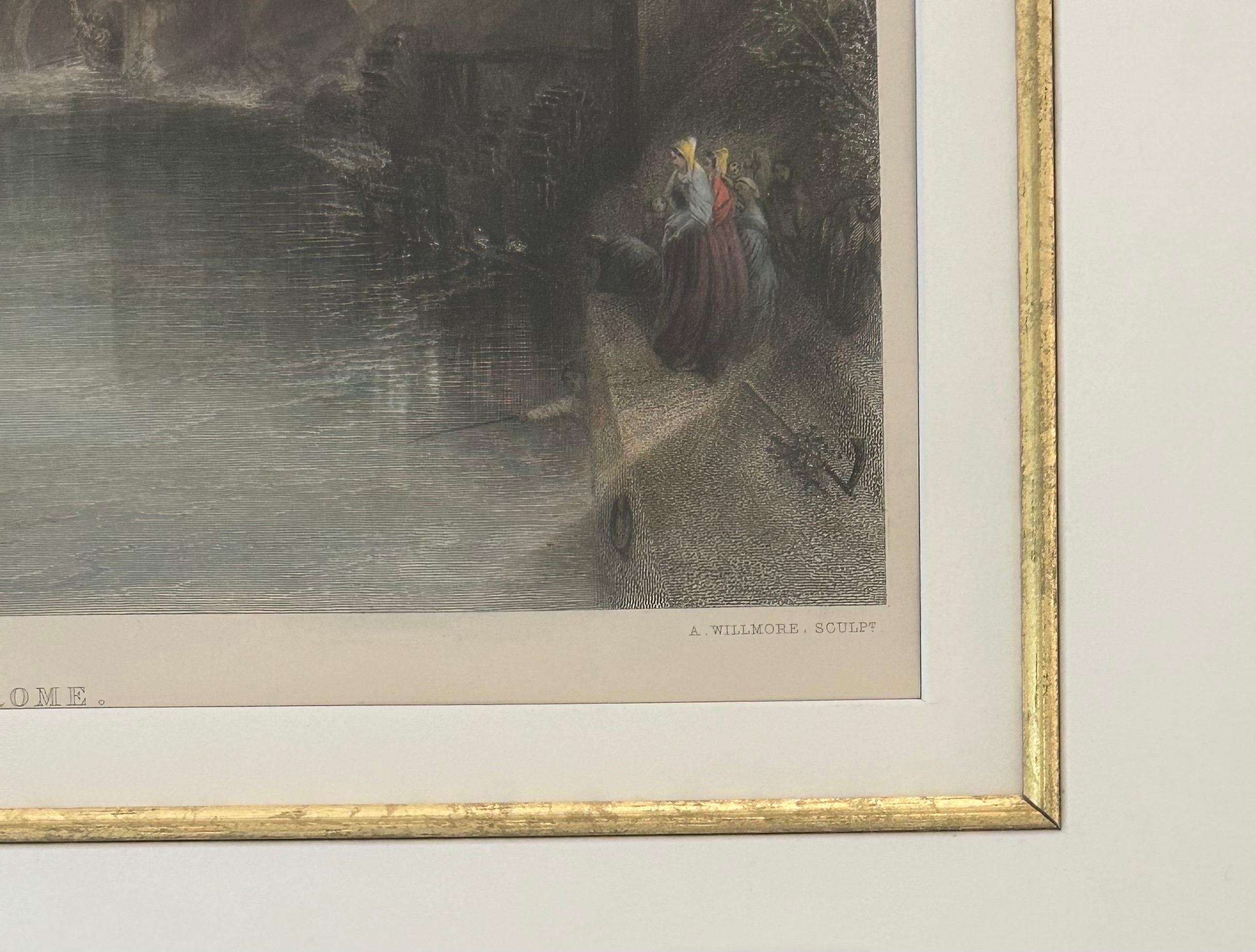 Gravure colorée à la main du 19e siècle d'après « La Rome antique » - Romantique Print par (After) Joseph Mallord William Turner