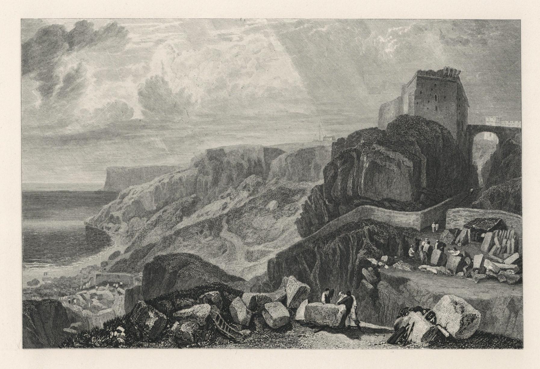 "Grabado "Castillo de arco y flecha - Print de (After) Joseph Mallord William Turner