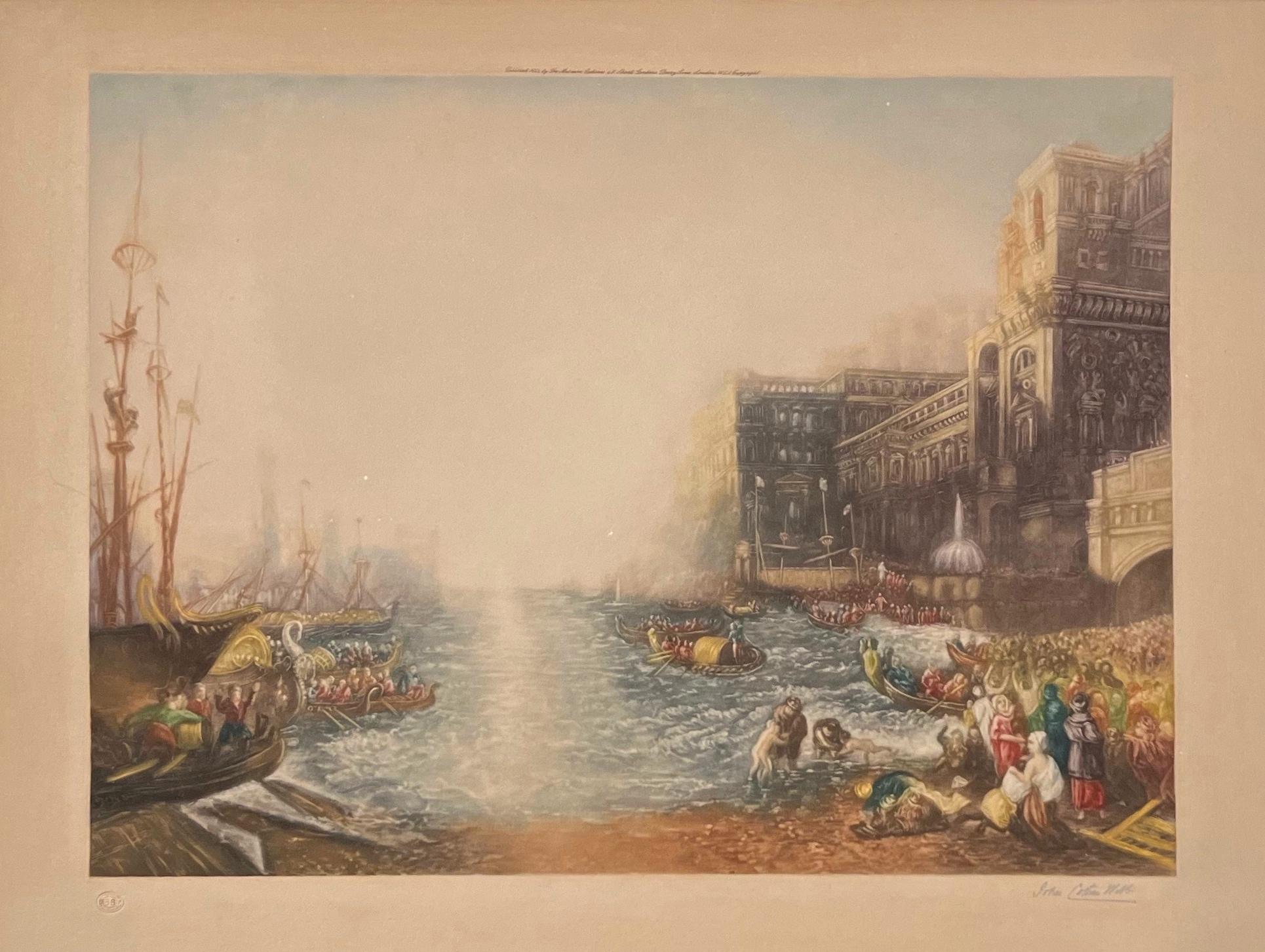 John Cother Webb firma la mezzatinta "Regolo lascia Cartagine". - Print di (After) Joseph Mallord William Turner