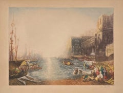 John Cother Webb mezzotinta firmada "Régulo saliendo de Cartago".