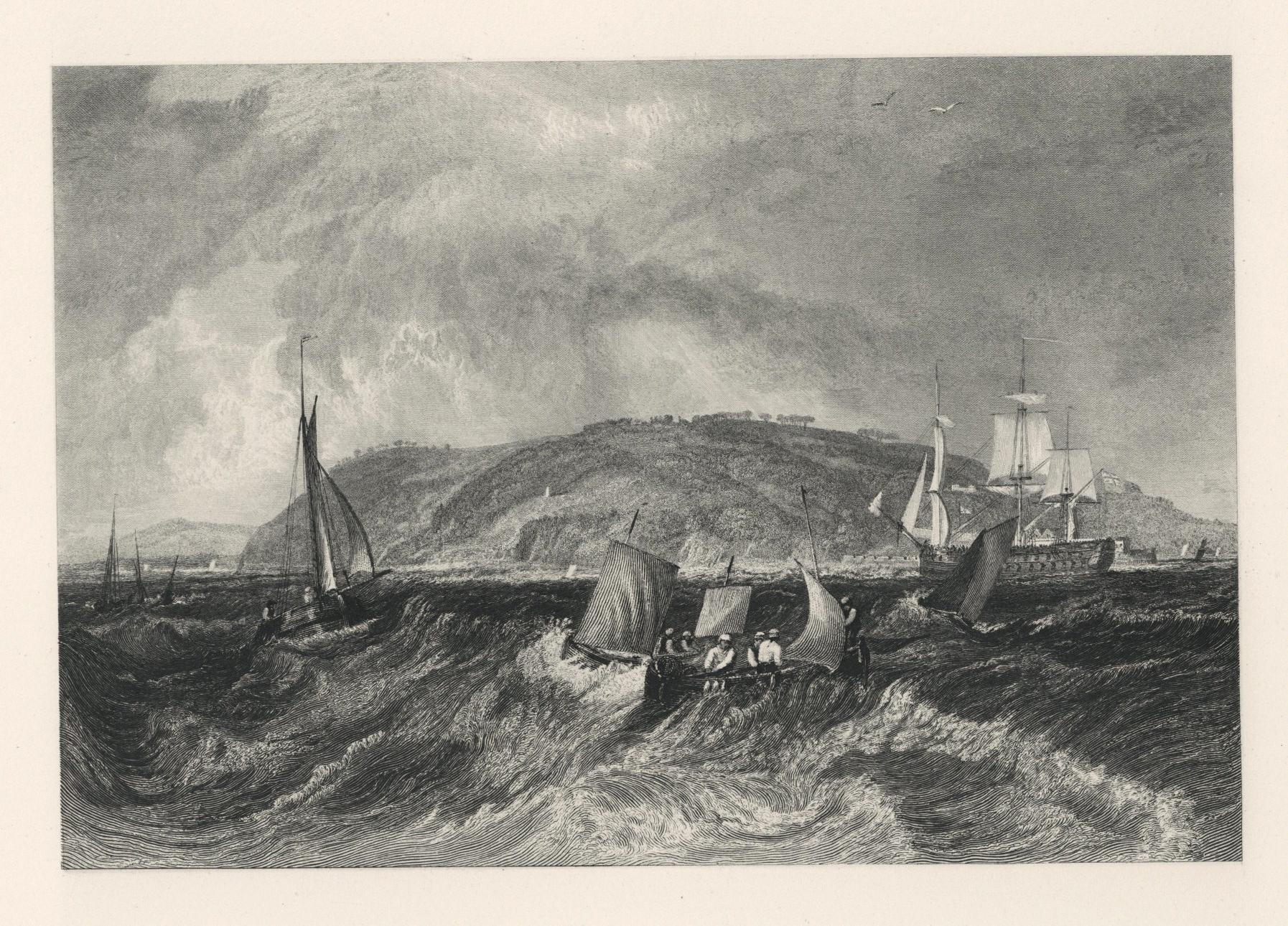 "Mount Edgcumbe" engraving - Print by (After) Joseph Mallord William Turner