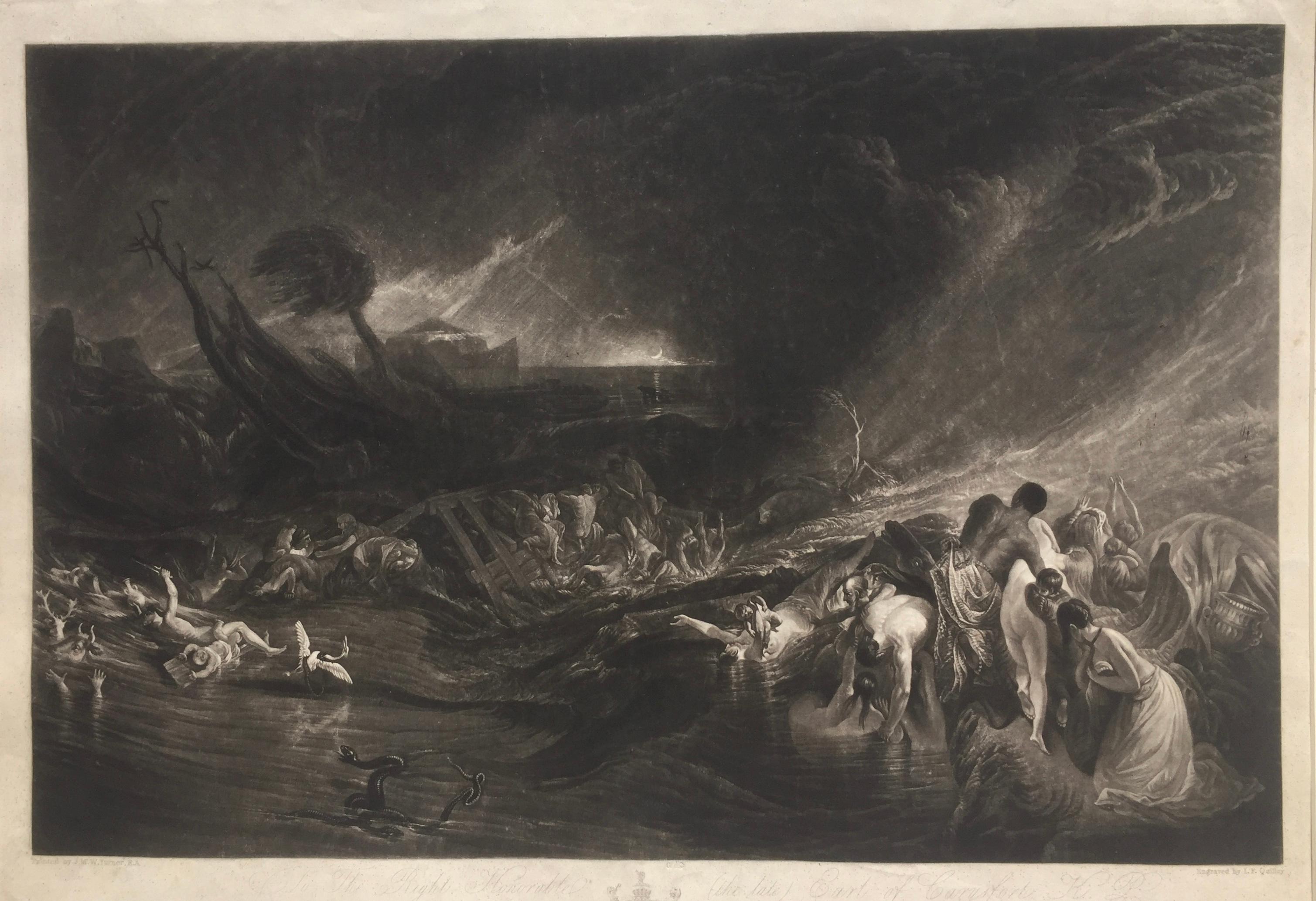 Joseph Mallord William Turner Landscape Print – The Deluge –  JOSEPH MALLORD WILLIAM  TURNER (1775 - 1851)