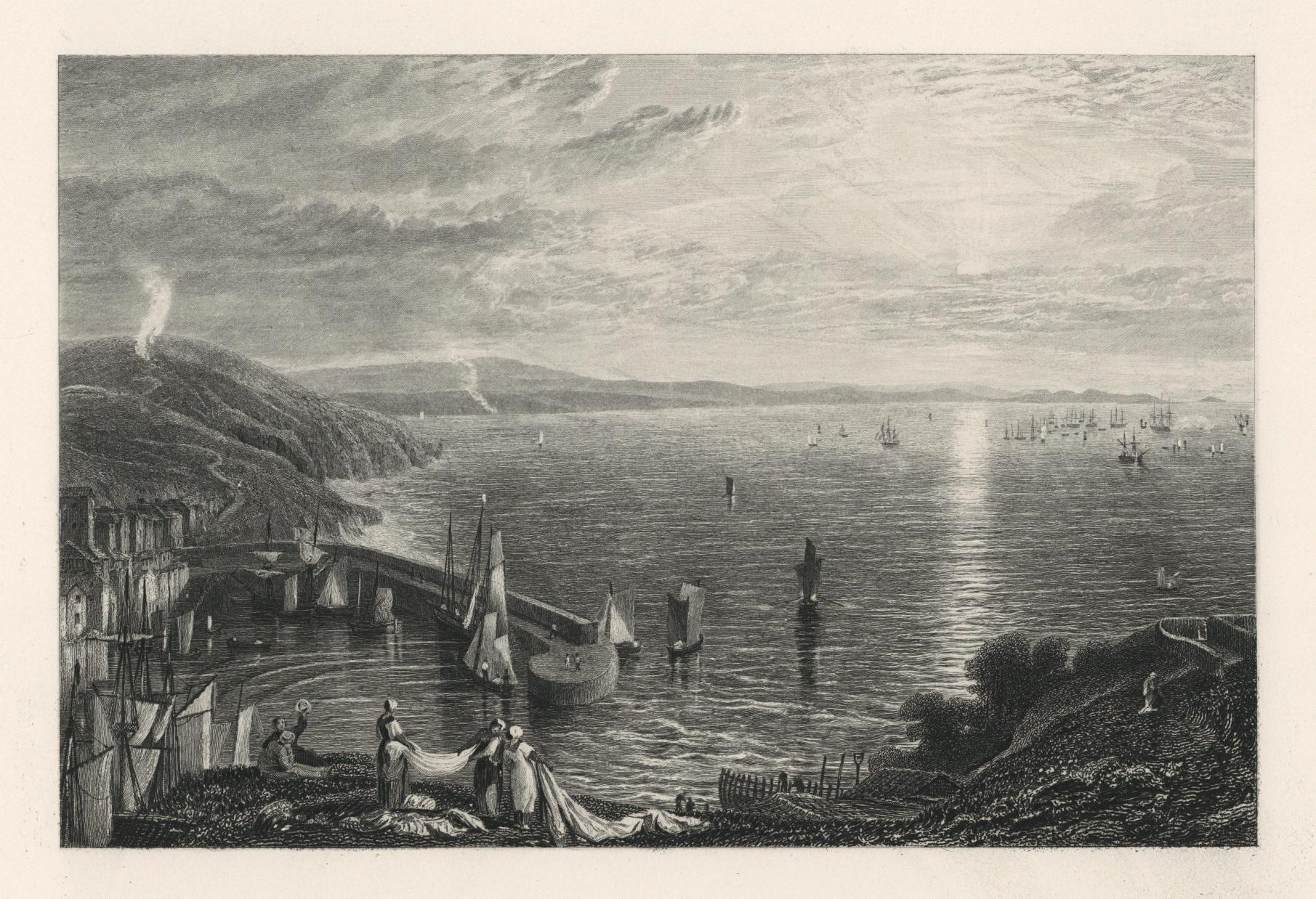 "Torbay from Brixham Quay" engraving - Print by (After) Joseph Mallord William Turner