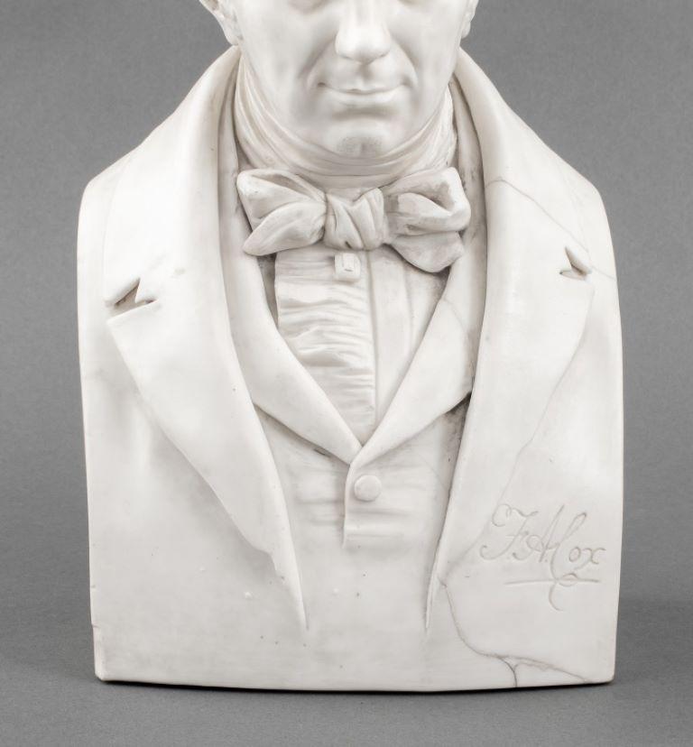 British Colonial After Joseph Pitts, Parian Bust of F.A. Cox, 1854 For Sale