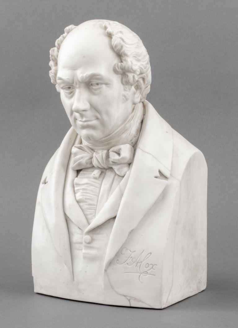 After Joseph Pitts, Parian Bust of F.A. Cox, 1854 In Good Condition For Sale In New York, NY