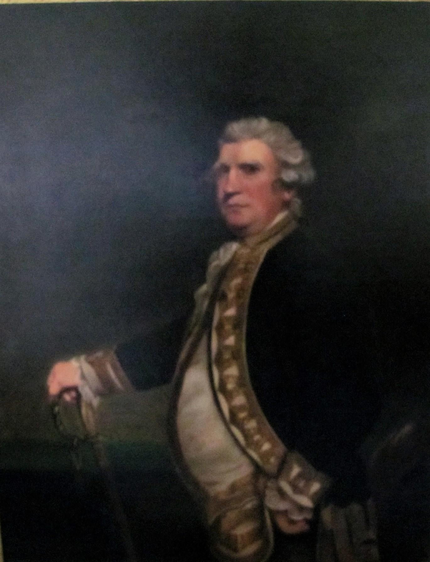 19th century portrait navy officer keppel after Joshua Reynolds - Black Portrait Painting by After Joshua Reynolds