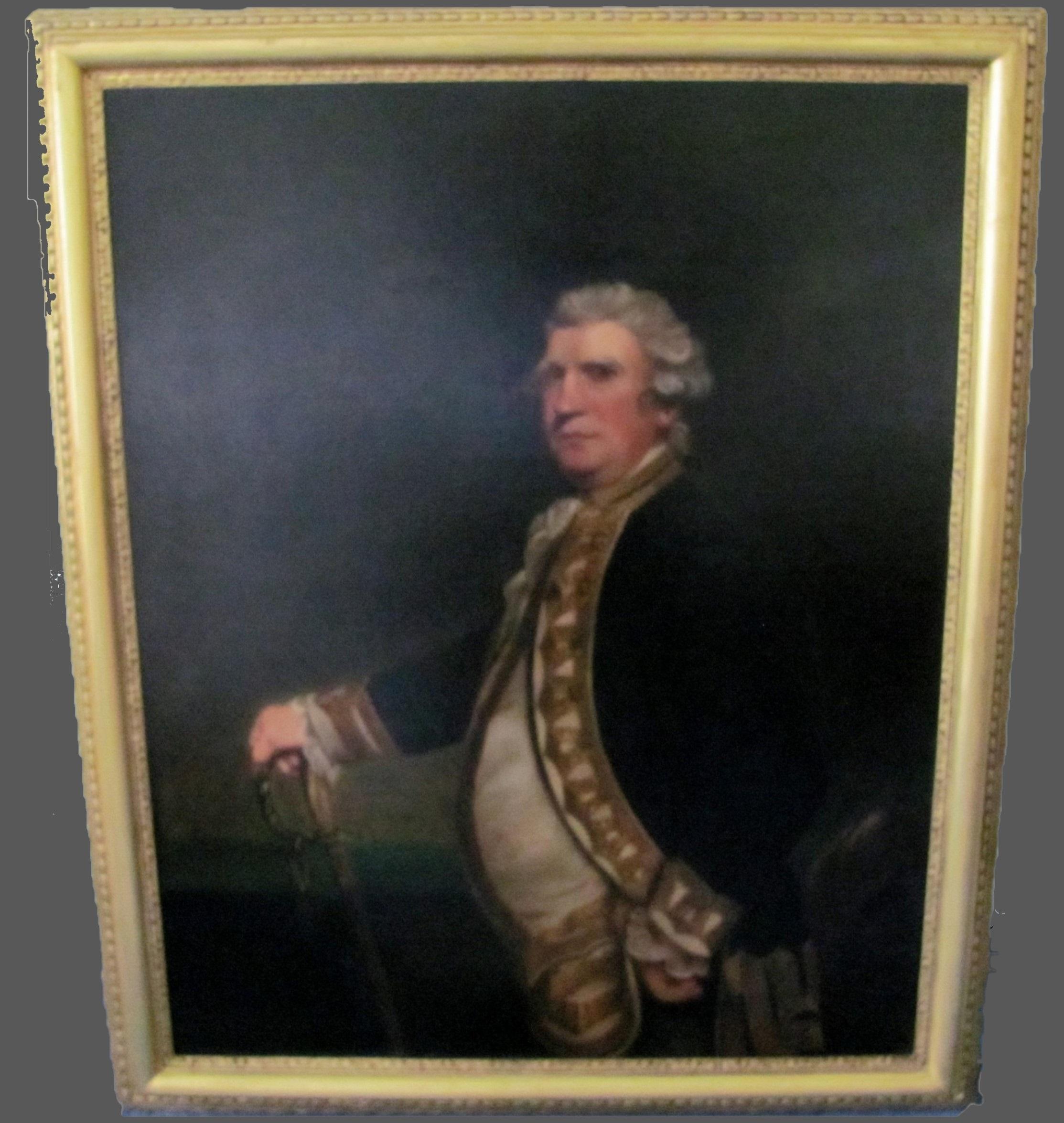 After Joshua Reynolds Portrait Painting - 19th century portrait navy officer keppel after Joshua Reynolds