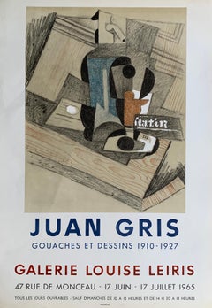 1960's Original Color Lithograph Gallery Exhibition Poster Juan Gris Exhibition
