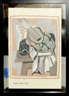 Guitarra Frutero y Garrafa - Pochoir original (after) Juan Gris - 1986