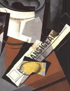 Juan Gris Still Life with Newspaper Vintage Cubism