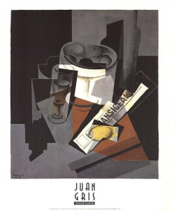 Juan Gris Still Life with Newspaper Vintage Cubism
