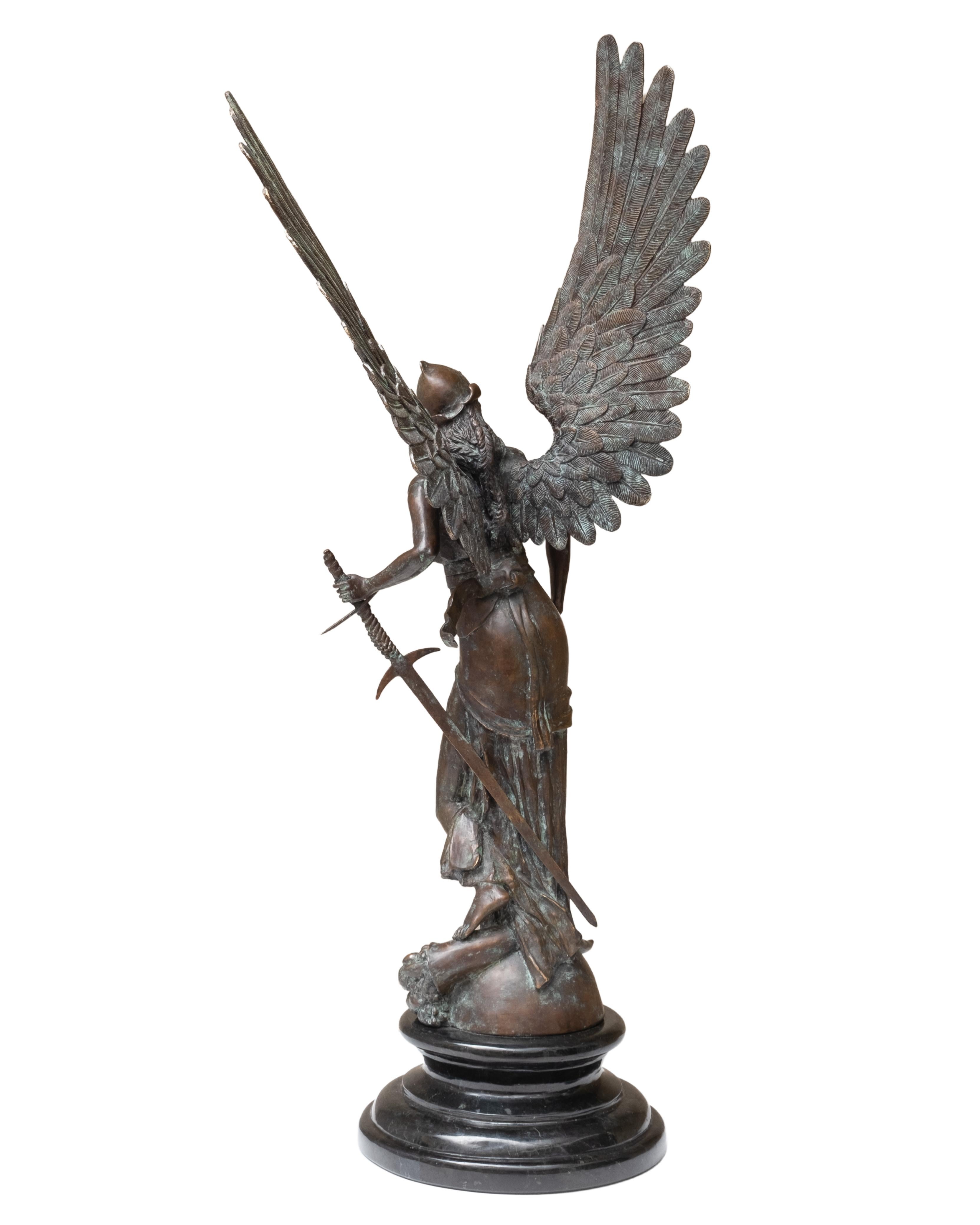 Francese Dopo Jules Felix Coutan, scultura figurativa in bronzo della Dea della Pace in vendita