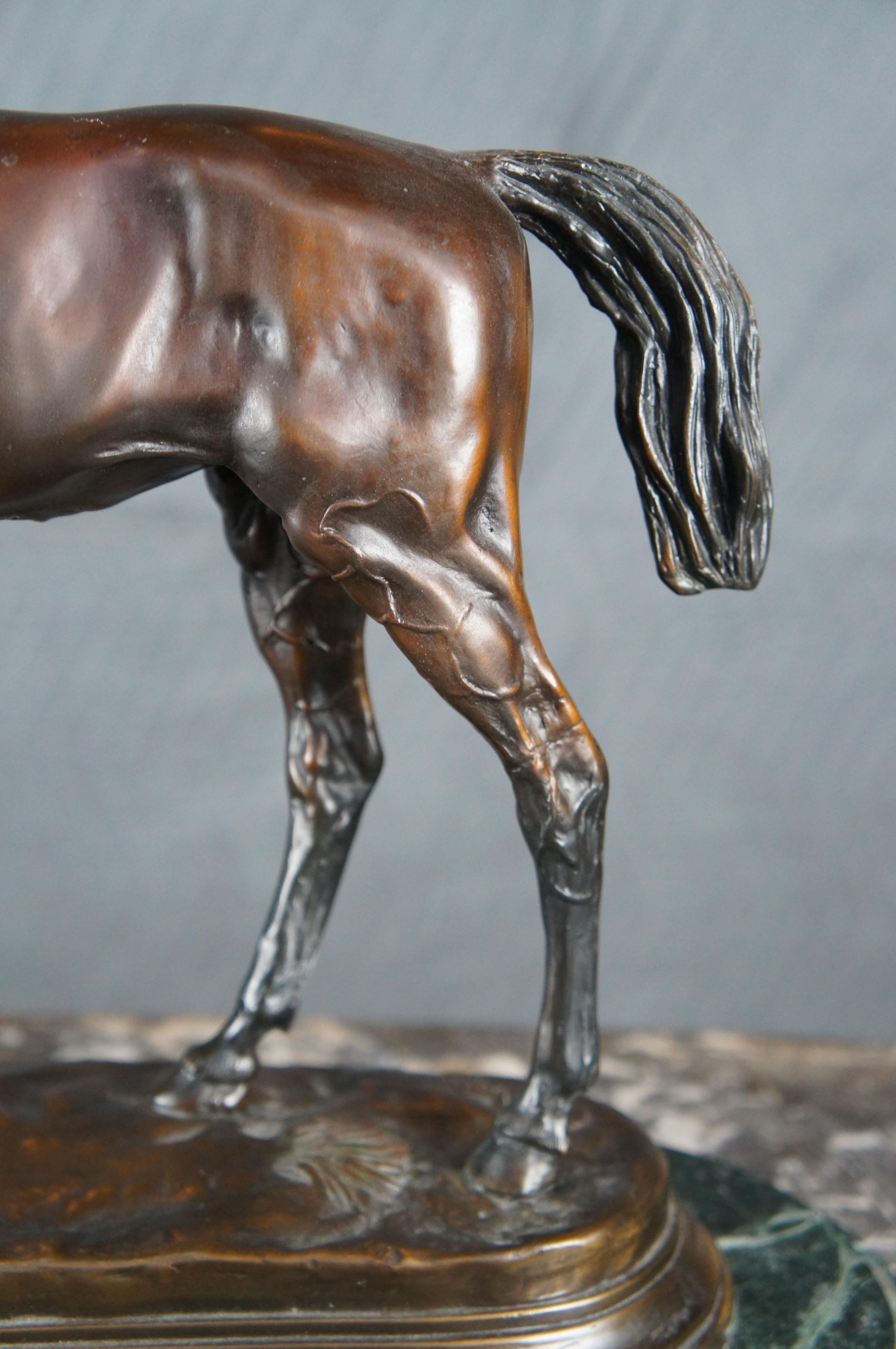 After Jules Moigniez French Bronze Saddled Race Horse Sculpture Statue Marble 16 For Sale 6