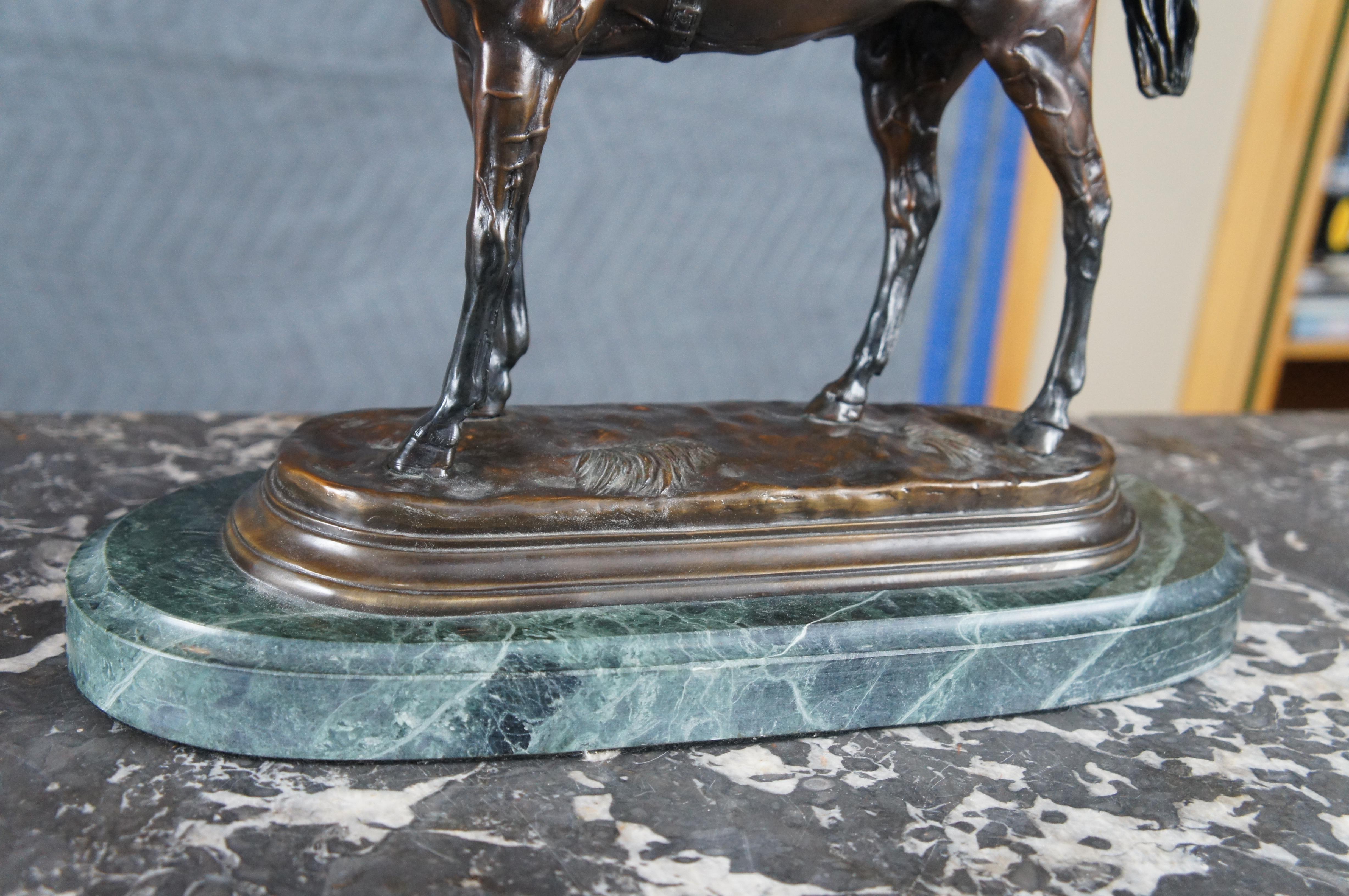 After Jules Moigniez French Bronze Saddled Race Horse Sculpture Statue Marble 16 For Sale 8