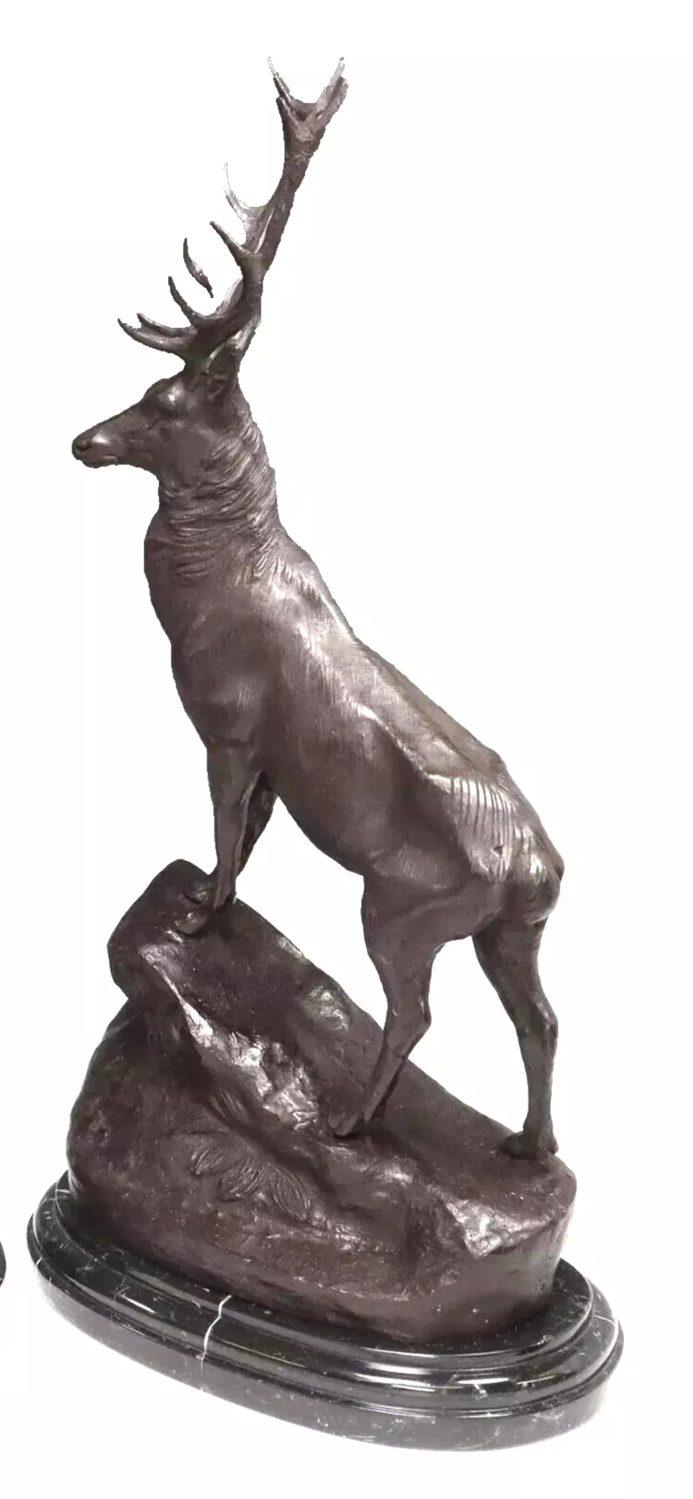 Dopo Jules Moigniez, patinato, francese, cervo in bronzo  Sculture, set di 2! In condizioni buone in vendita a Austin, TX