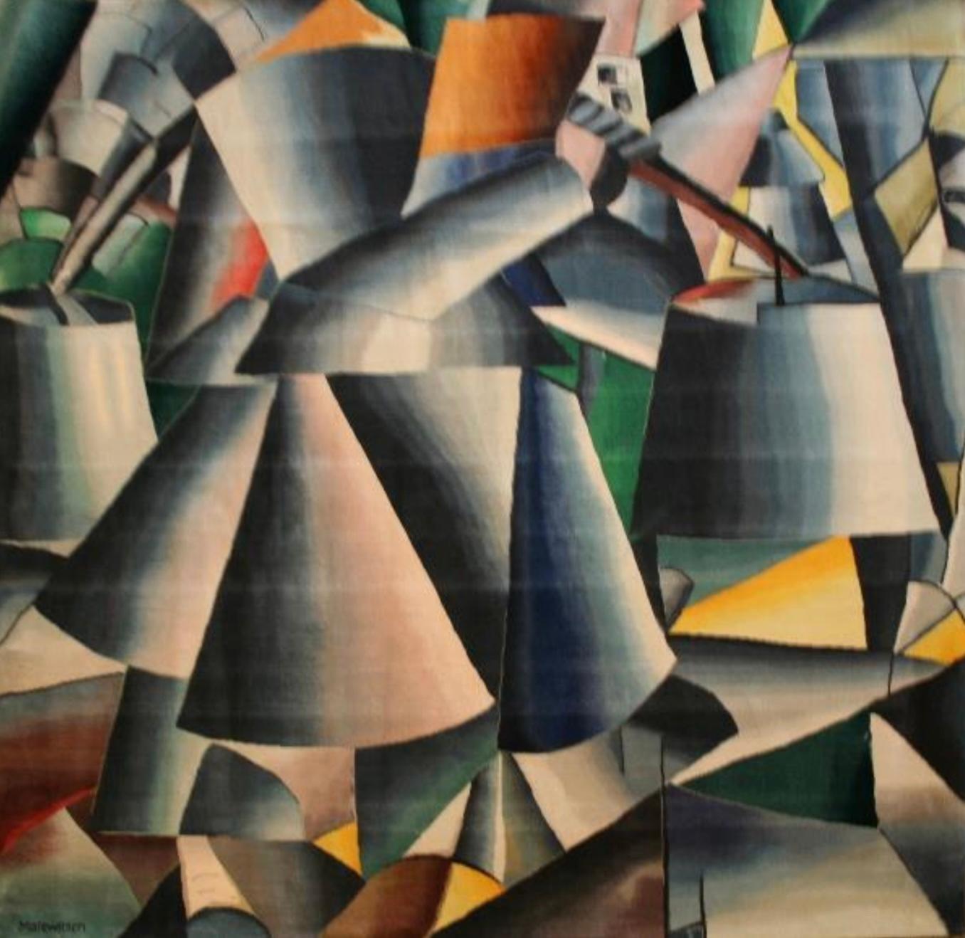 Frau mit Wassereimern, (after) Kazimir Malevich, Arazzo, Suprematismo 5