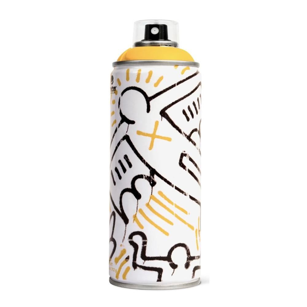 Ensemble de canettes de peinture en aérosol Keith Haring en édition limitée publié vers 2018 et portant la marque Estate de Keith Haring. Un ensemble unique de Keith Haring pour les collectionneurs, qui constitue une exposition remarquable à la