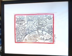 Untitled 1984 Ink Drawing Signed Keith Haring 