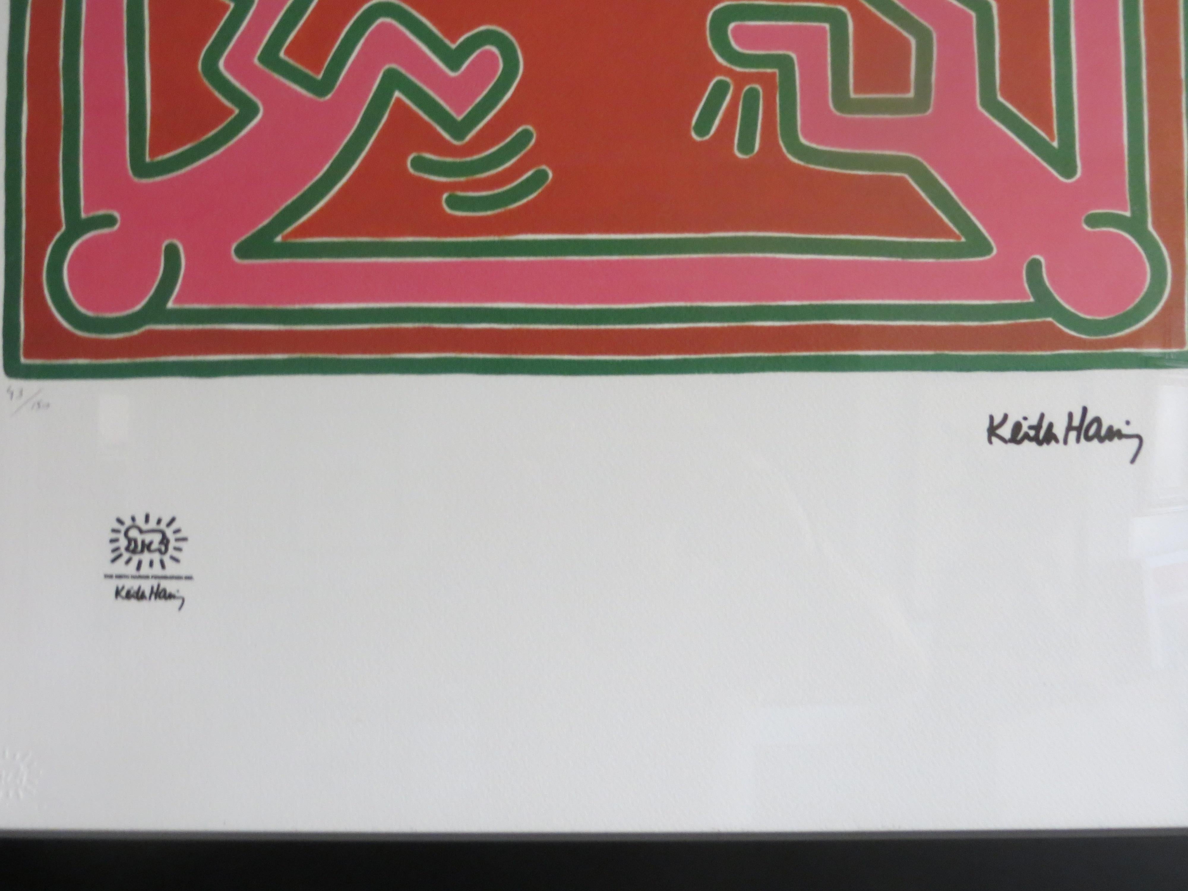   After Keith Haring,  Lithograph, Numbered  43/150 - Pop Art Print by (after) Keith Haring