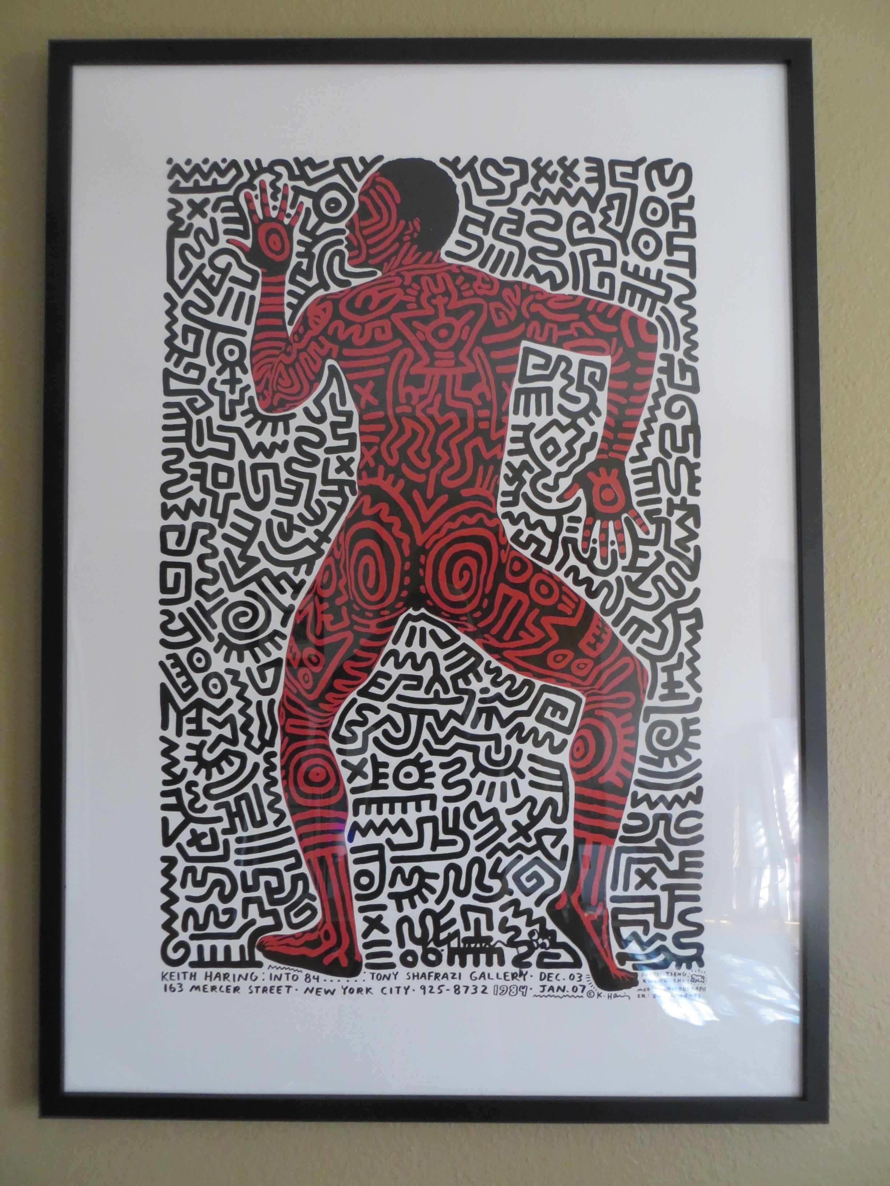 (after) Keith Haring Figurative Print - Bill T Jones body painted by Keith Haring Screen Print