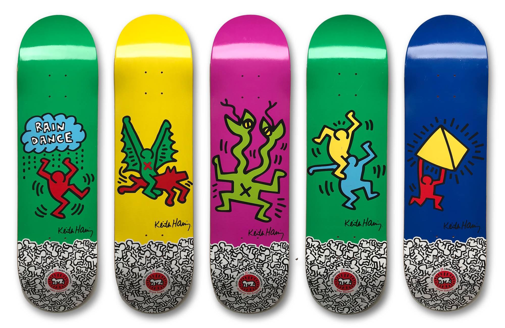 after) Keith Haring - Five Skateboard Decks, Multiples, Street Artist, Pop  Art, Contemporary Art For Sale at 1stDibs | pop art skateboard deck, keith  haring skateboard, pop art skateboard designs