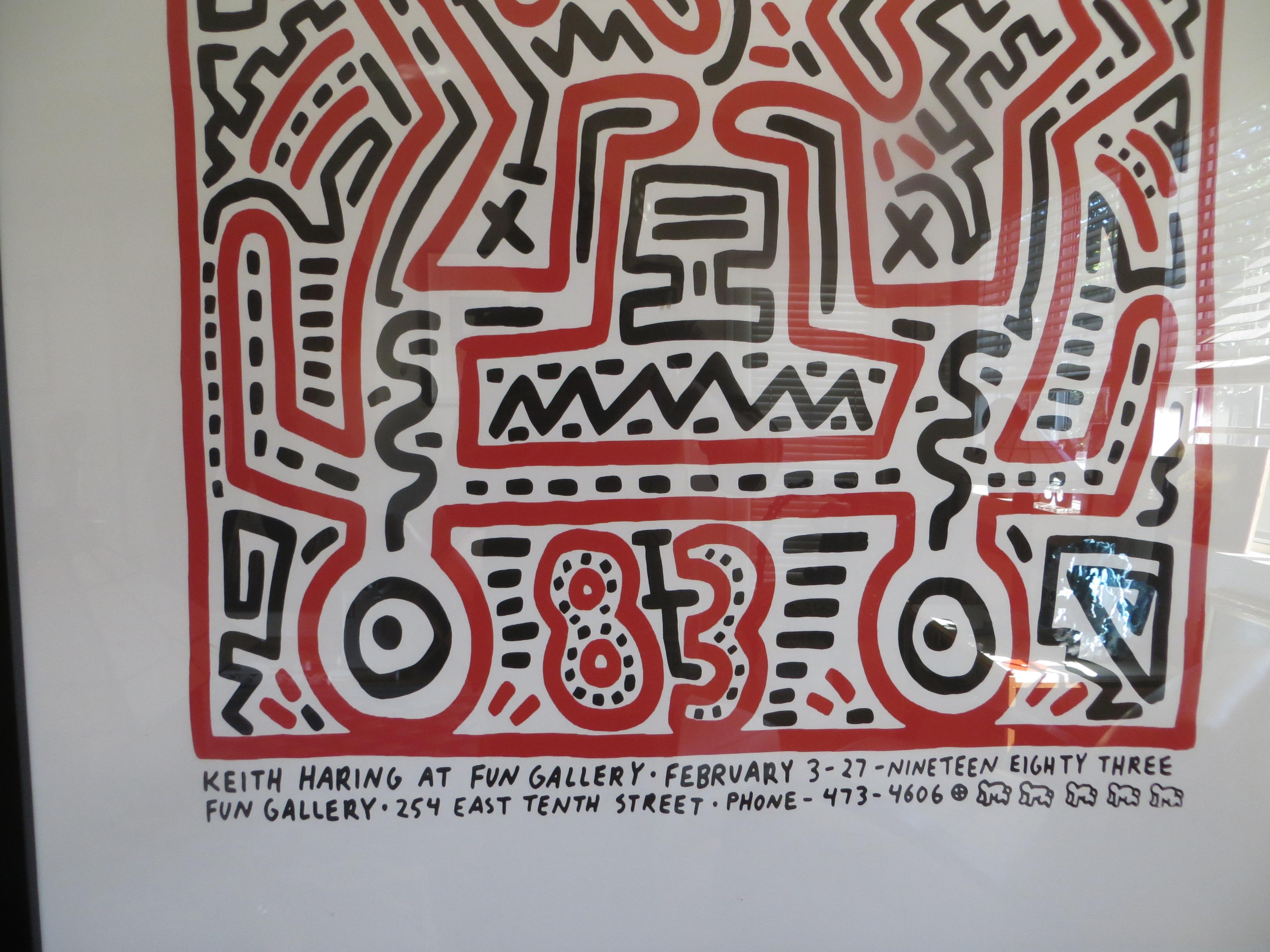 Fun Gallery Exhibition 1983  by Keith Haring Screen Print  1