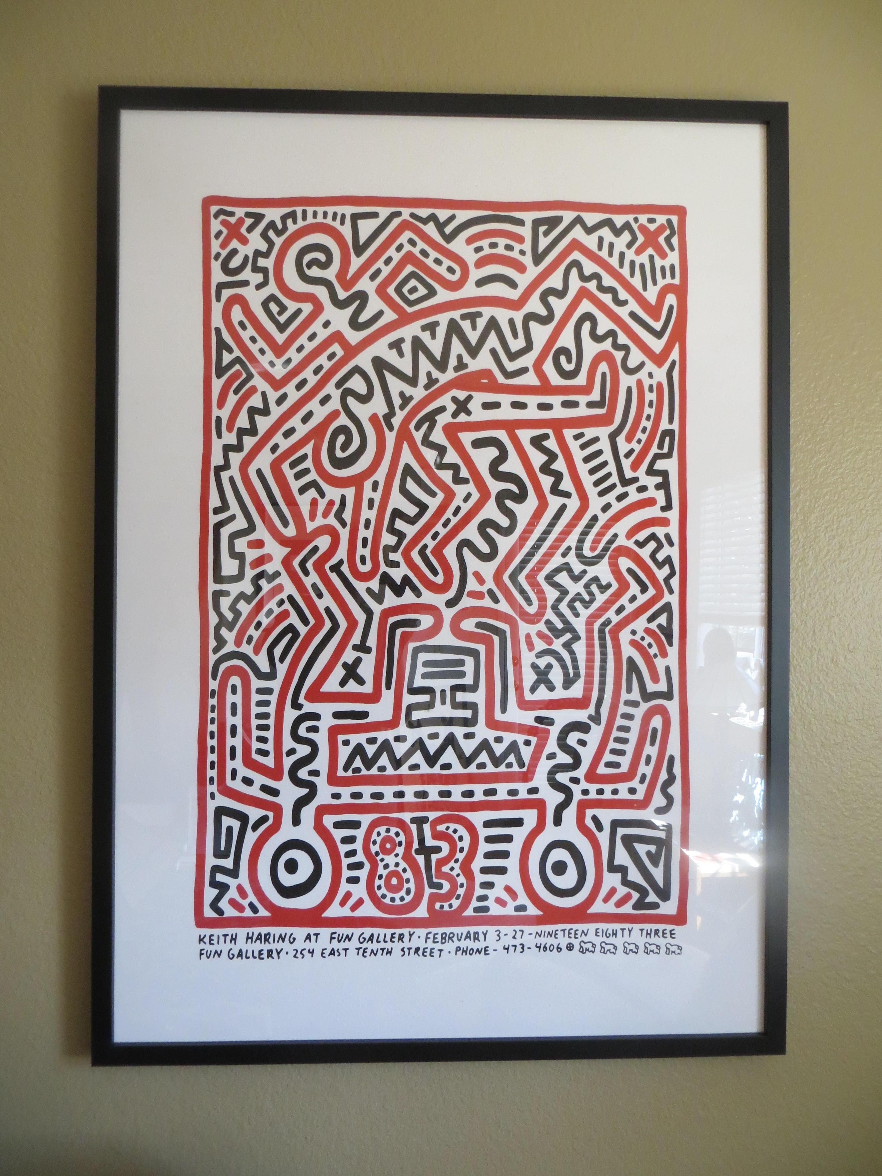 (after) Keith Haring Figurative Print - Fun Gallery Exhibition 1983  by Keith Haring Screen Print 