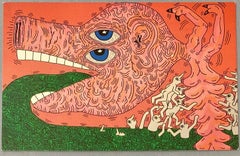 Keith Haring 1985 announcement (Keith Haring at Tony Shafarzi Leo Castelli)