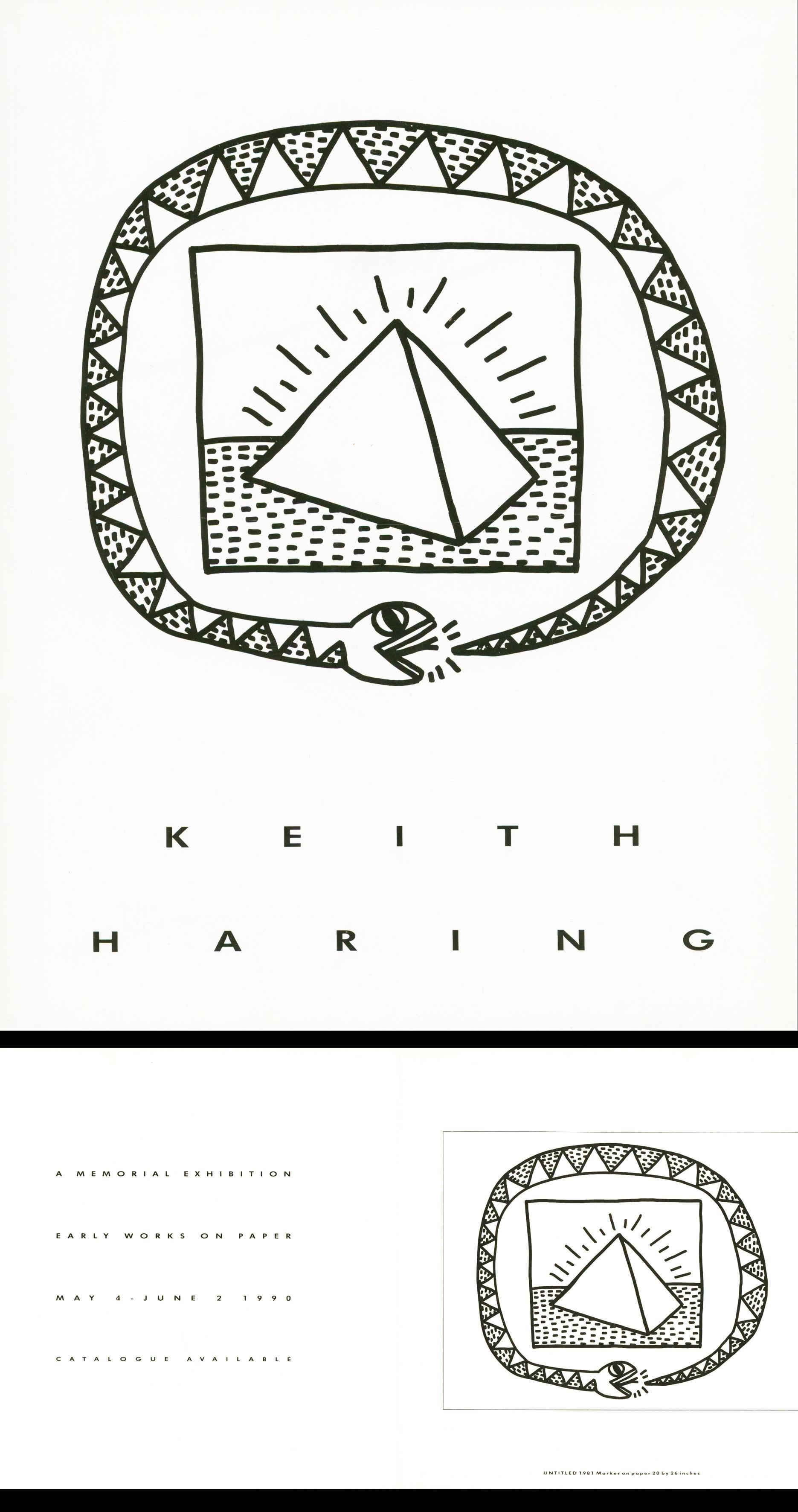 Keith Haring 1990 memorial (announcement + catalog Keith Haring death) - Print by (after) Keith Haring