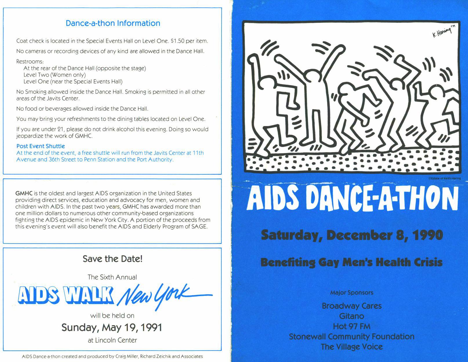 Keith Haring AIDS Dance-A-Thon 1990 (vintage Keith Haring)  - Print de (after) Keith Haring