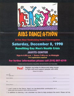 Keith Haring AIDS Dance-A-Thon poster 1990