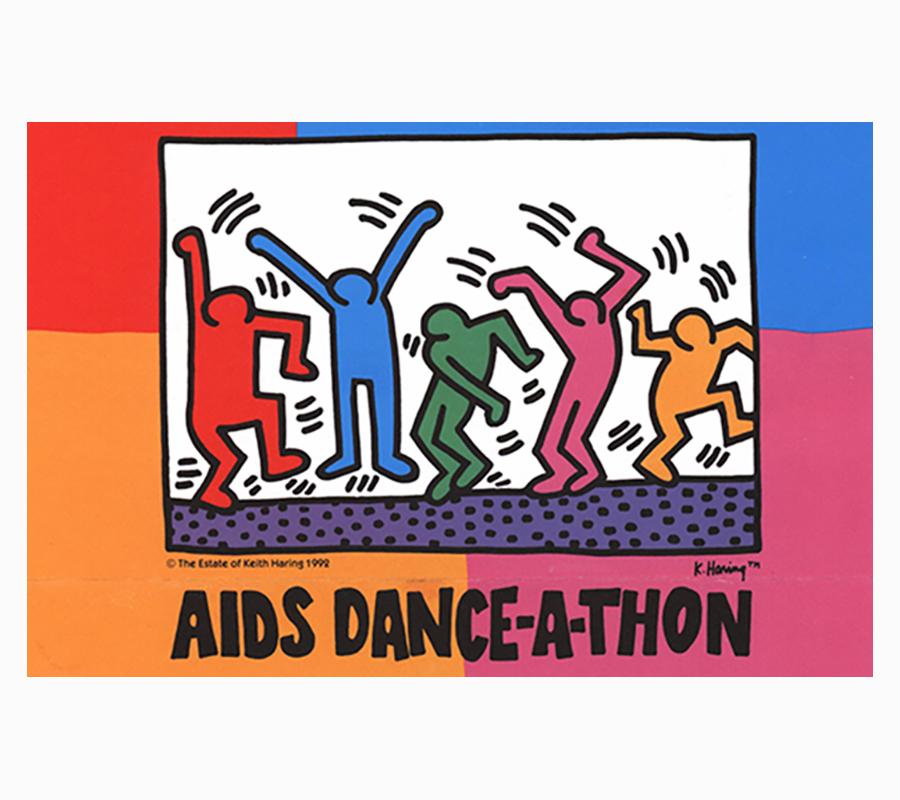 Keith Haring AIDS Dance-A-Thon poster 1992 (vintage Keith Haring posters) - Print by (after) Keith Haring