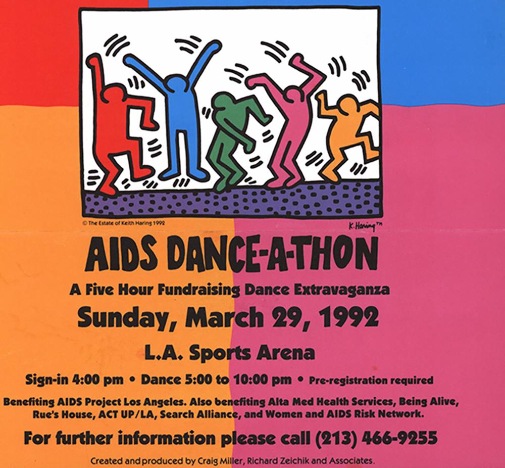 Keith Haring AIDS Dance-A-Thon poster 1992 (vintage Keith Haring posters)  - Pop Art Print by (after) Keith Haring